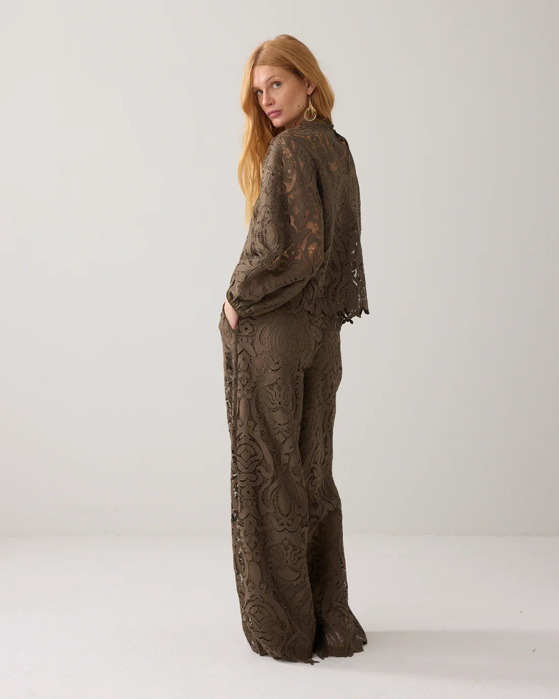 Lace Trousers in Dark Camo