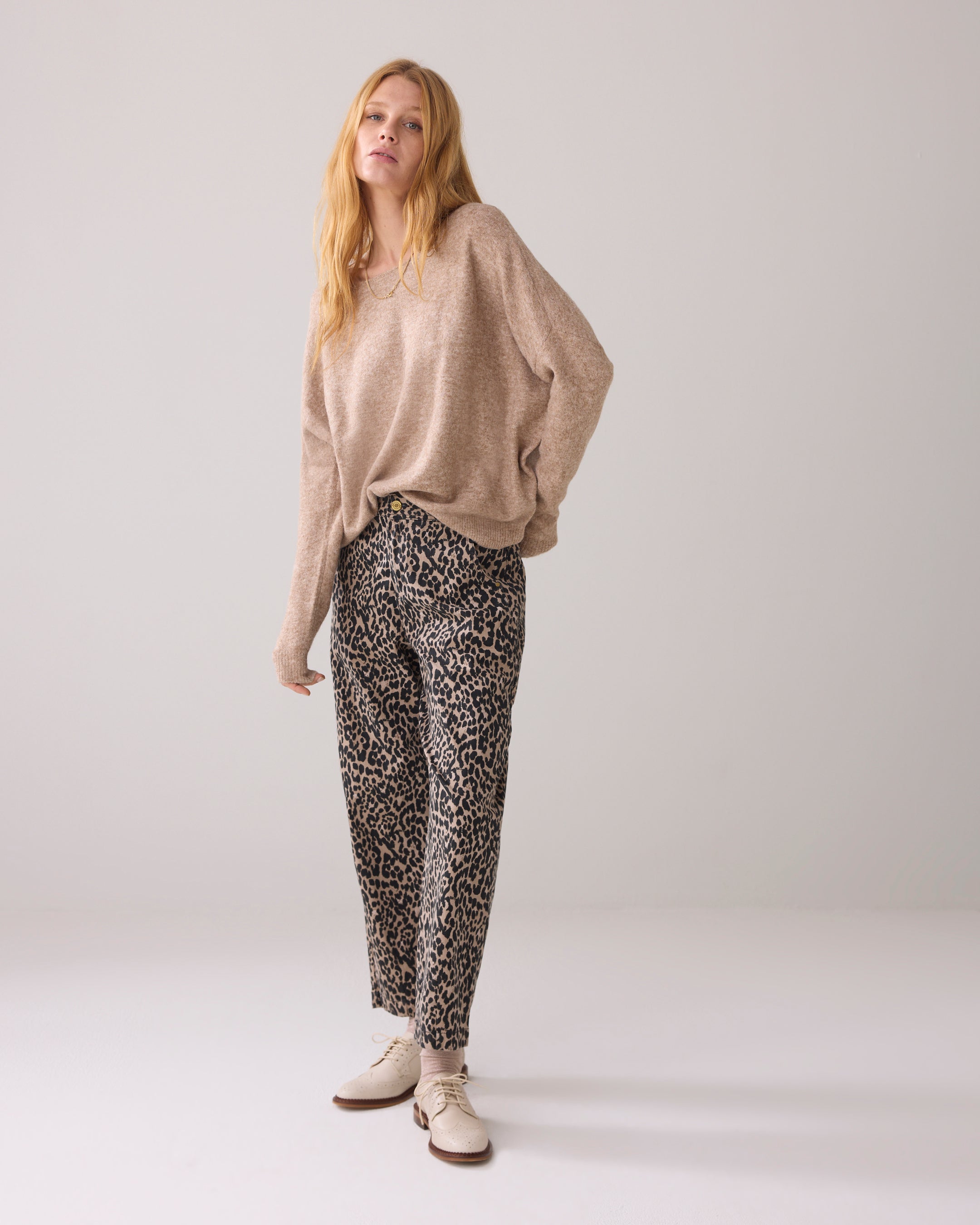 Mom Fit Pant in Leopard Print