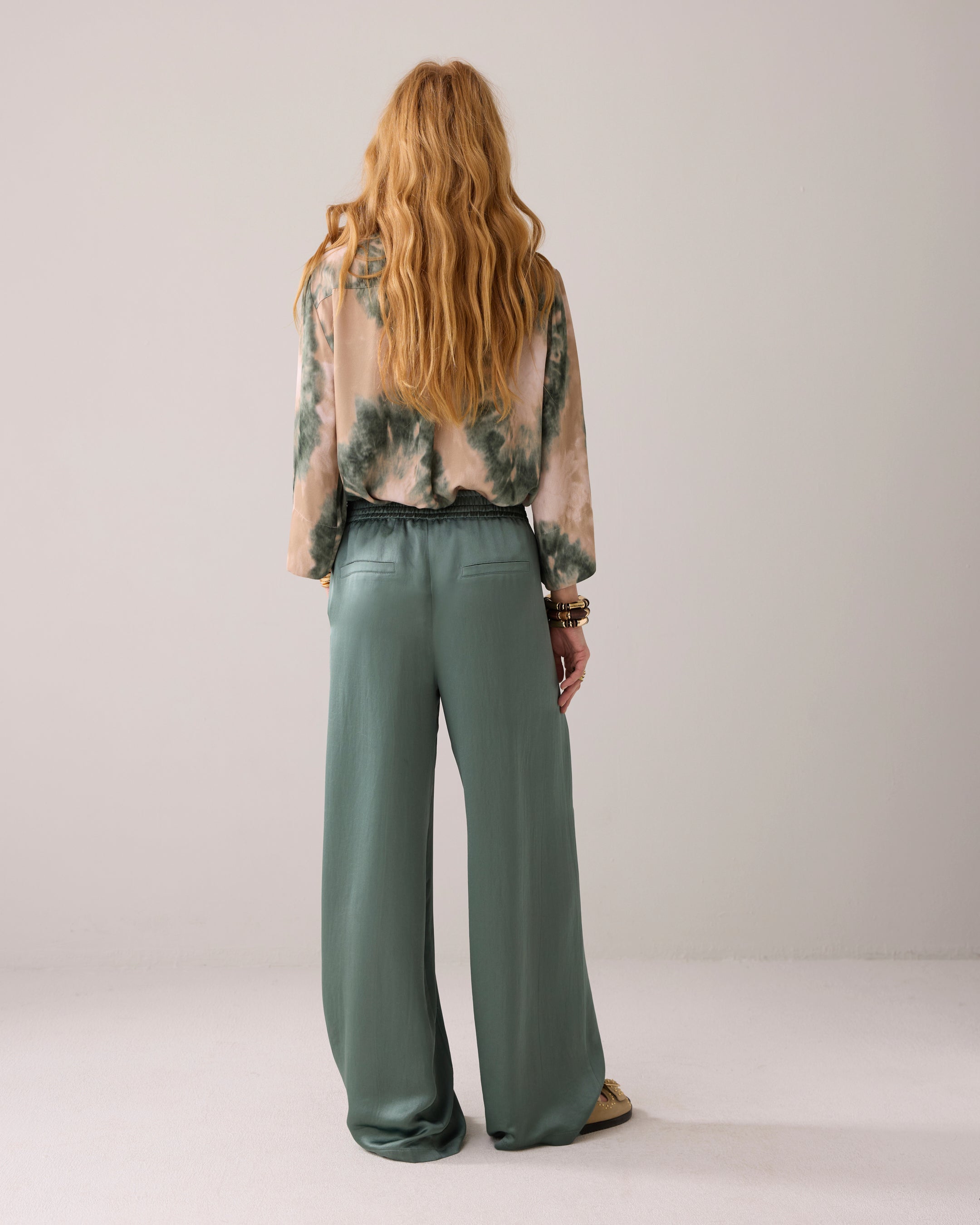 Heavy Silky Touch Trouser in Sea Glass