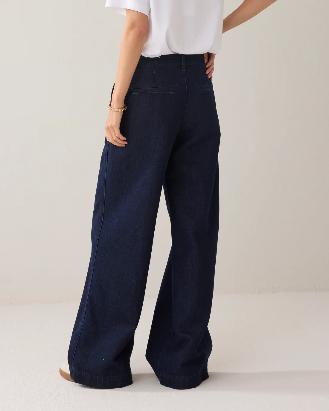 Wide Leg Jeans in Night Blue Denim
