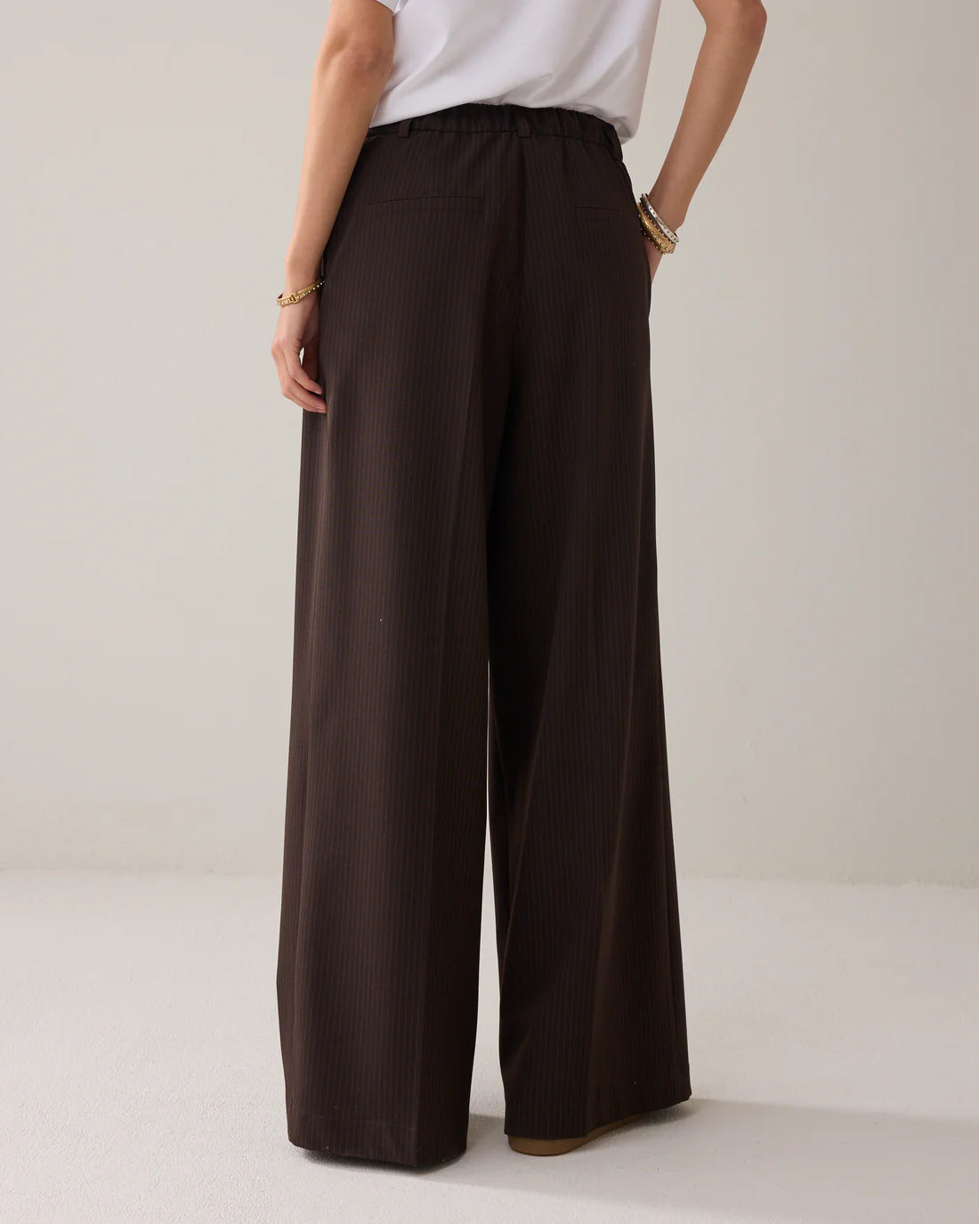 Pinstripe Trouser in Dark Chocolate