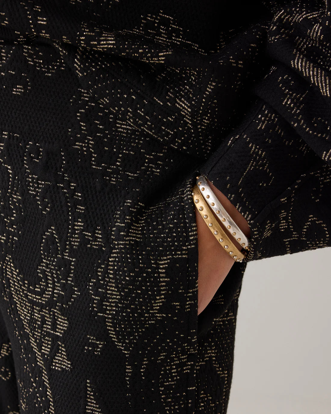 Ornamental Jacquard Trouser in Black