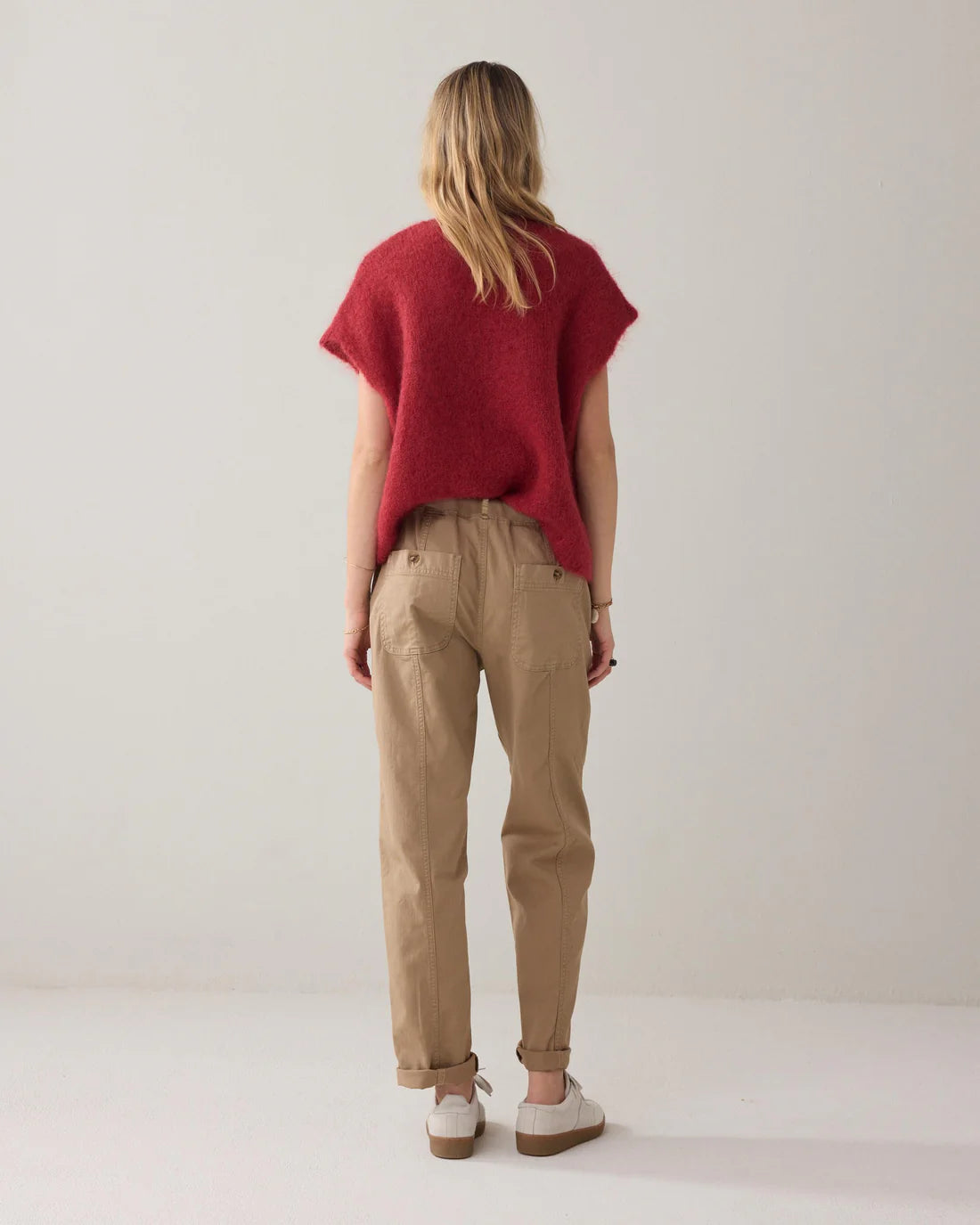 Loose Tapered Trousers in Khaki