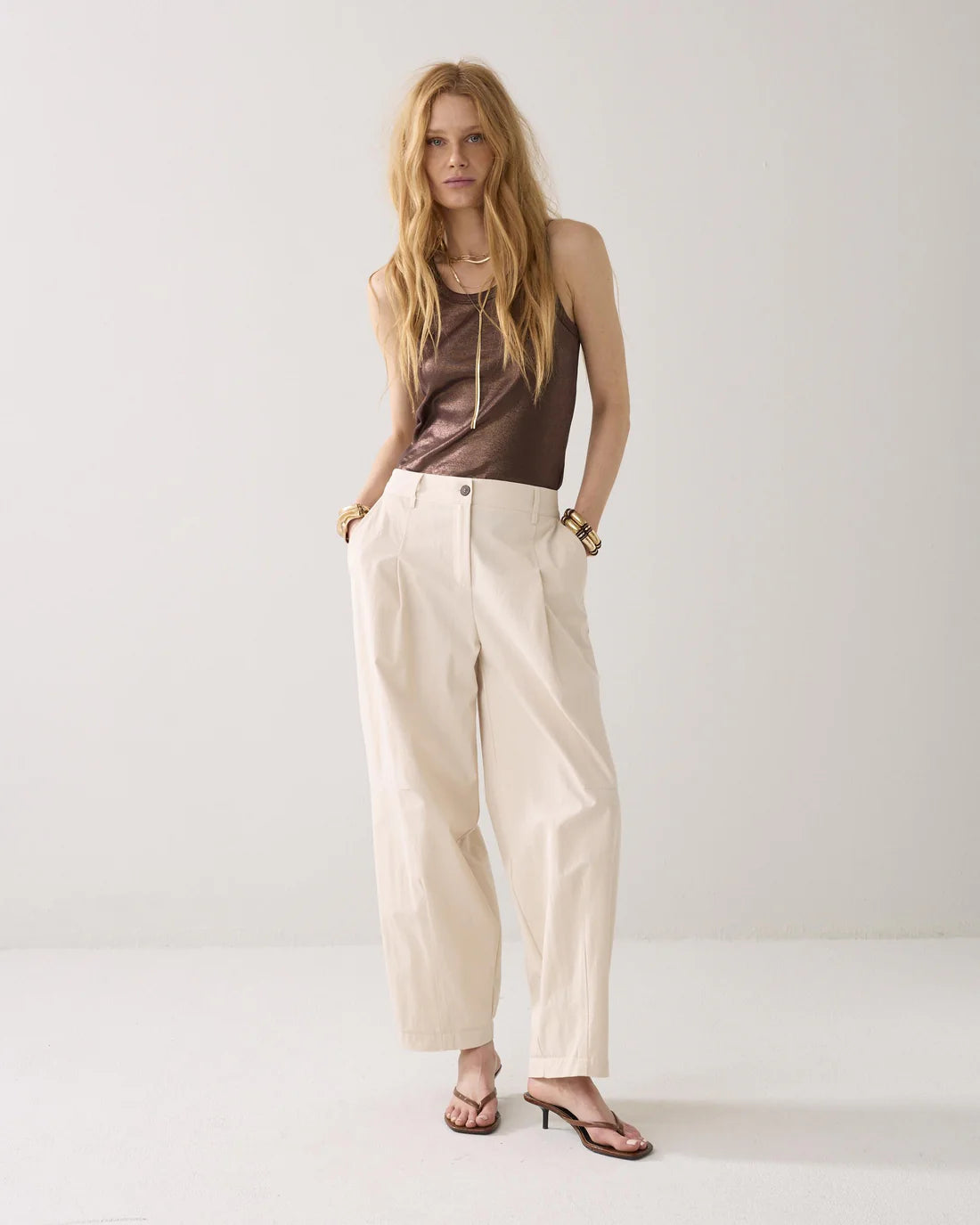 Cocoon Fit Trouser in Ivory