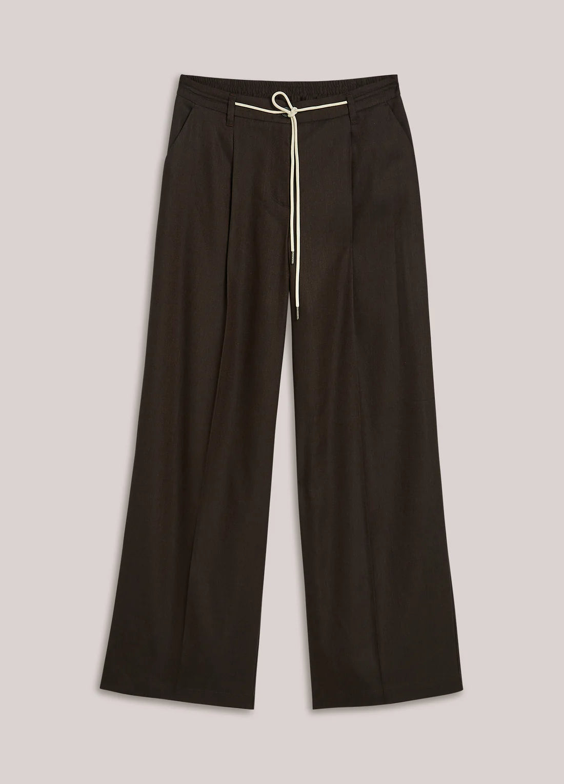 Straight Leg Linen Blend trousers in Coffee