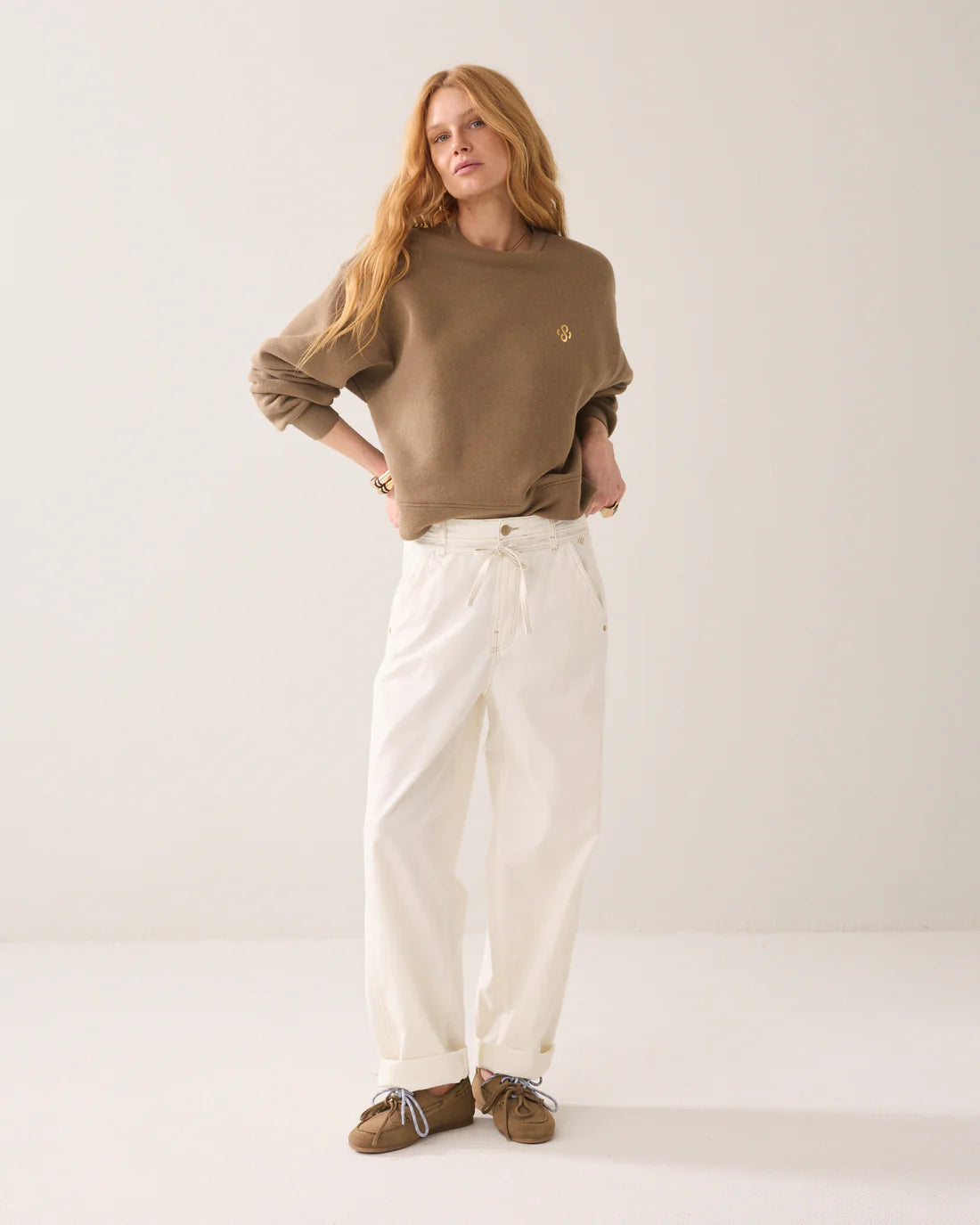 Loose Cocoon Fit Trouser in Off White