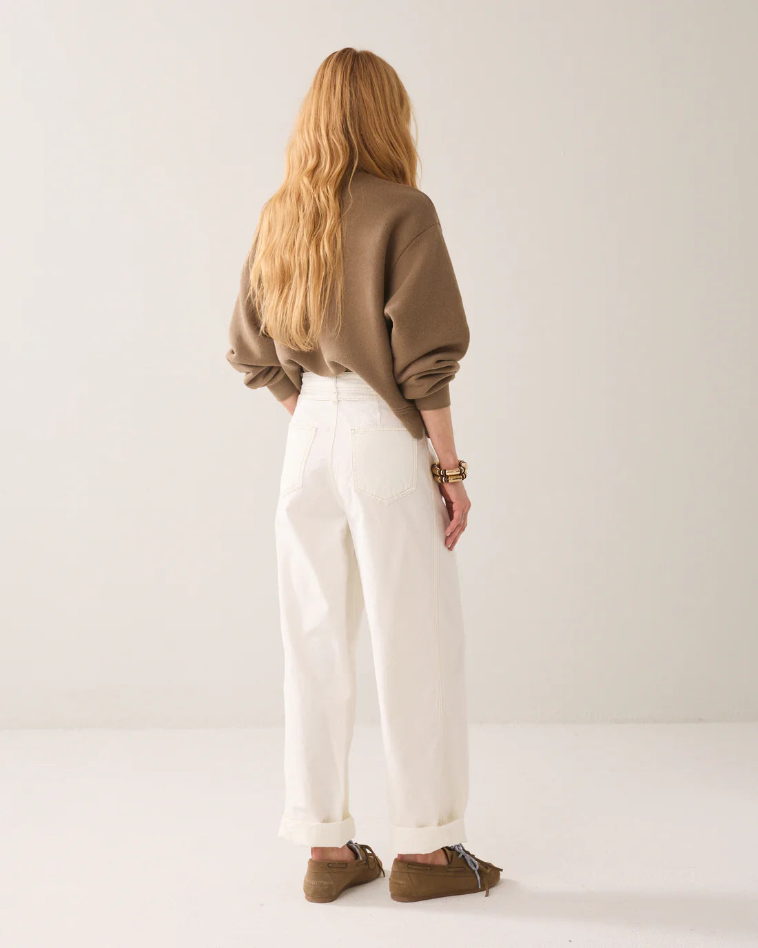 Loose Cocoon Fit Trouser in Off White