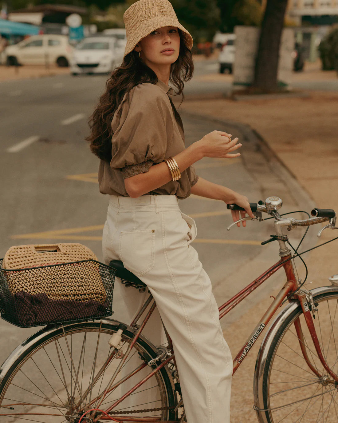 Loose Cocoon Fit Trouser in Off White