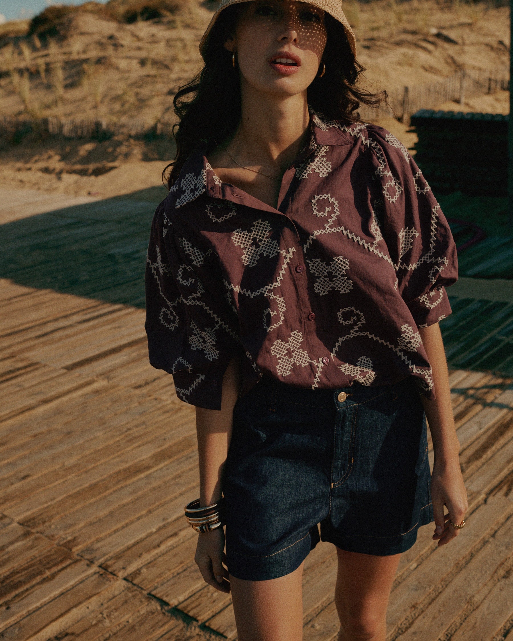 Light Denim Shorts in Dark Indigo