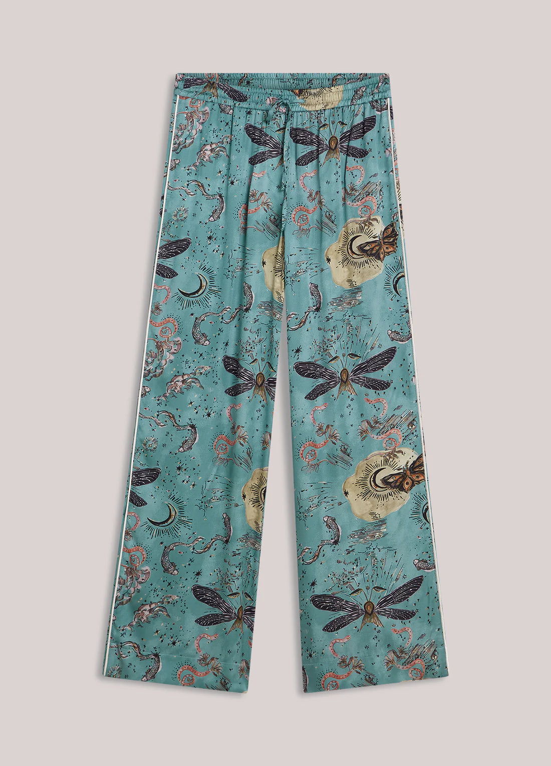 Fantasy Print Trousers in Glacier Blue