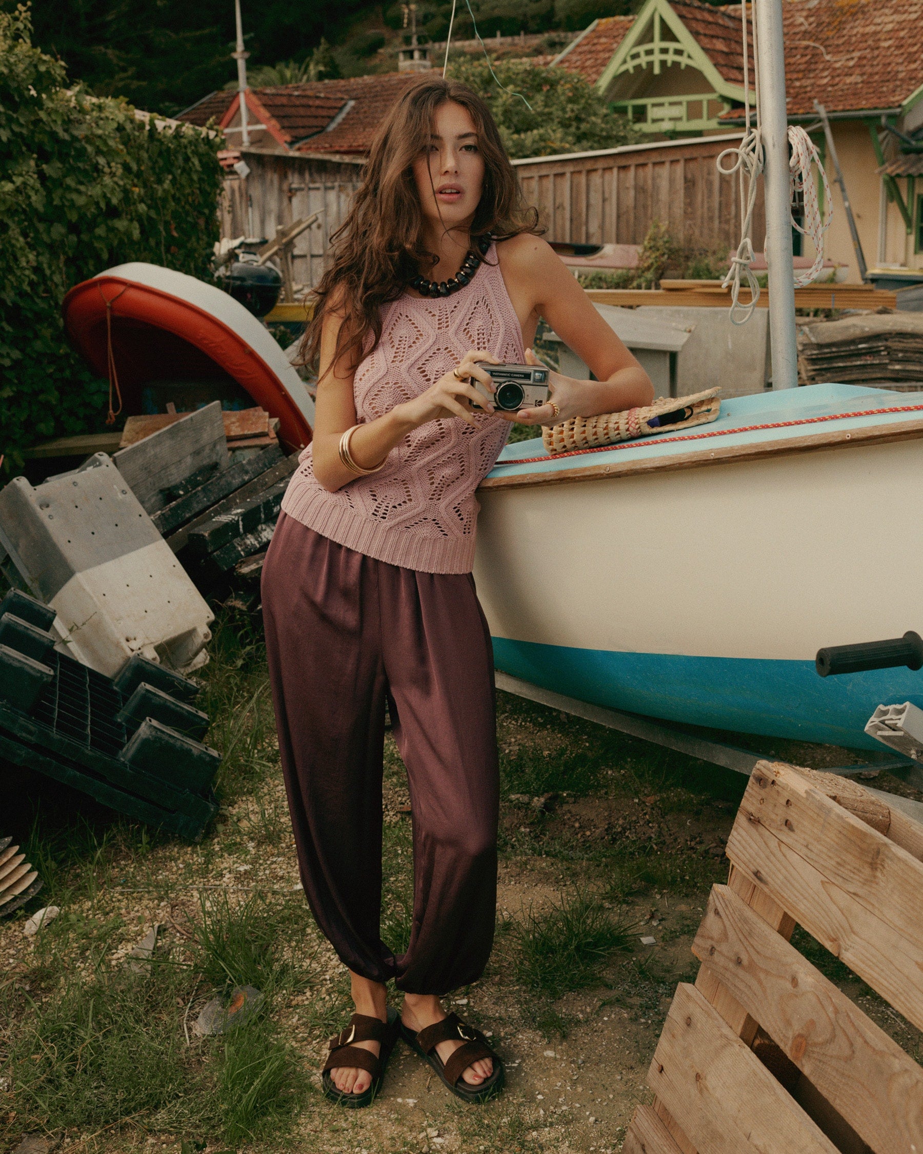 Silky Touch Trousers in Deep Fig