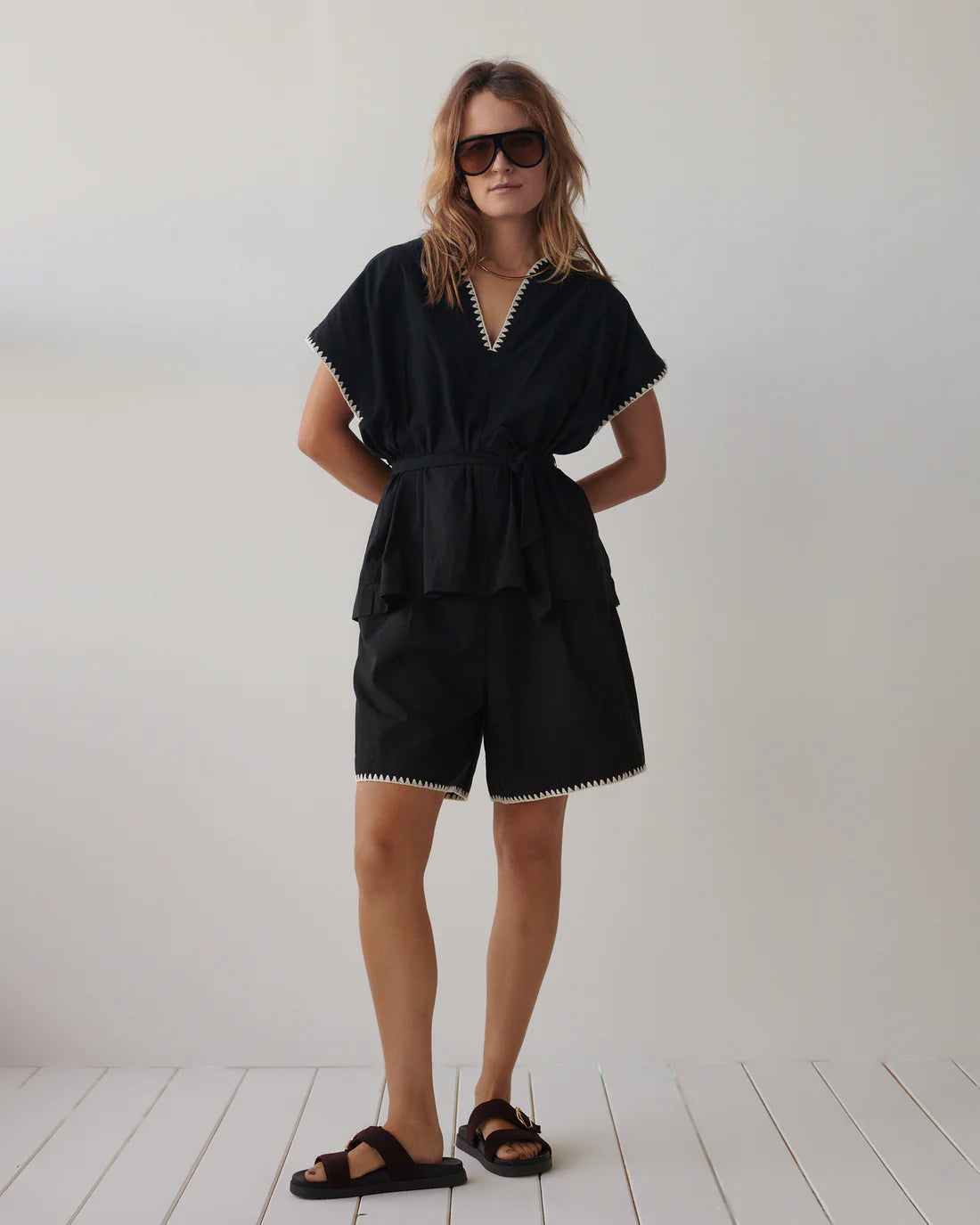 Cotton Shorts in Black