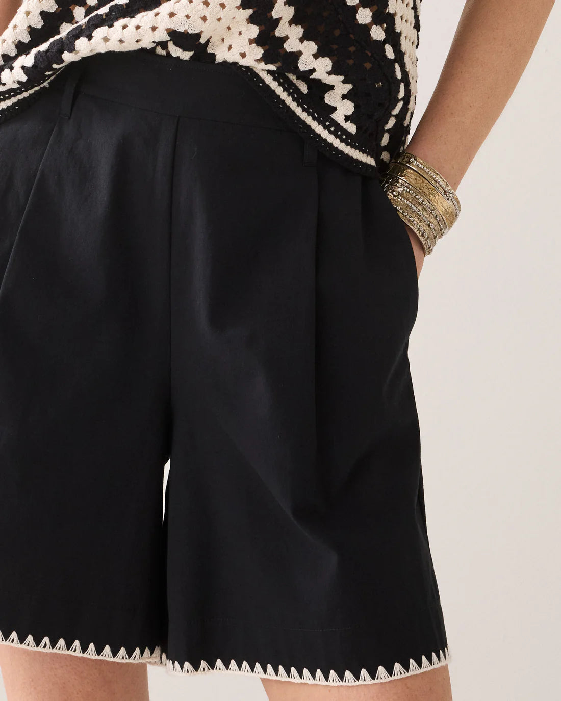 Cotton Shorts in Black
