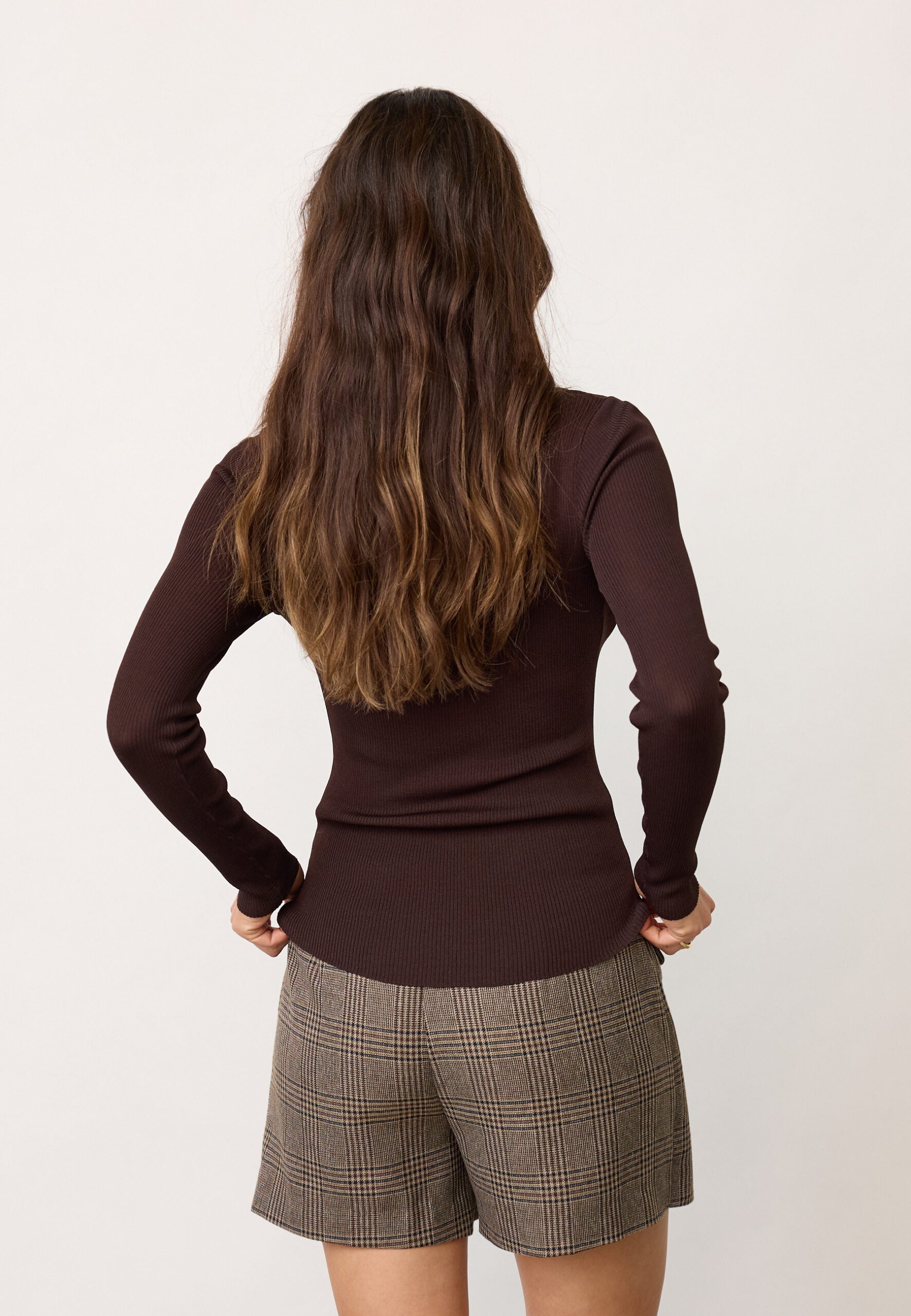 ClaireCC Grandad Blouse in Dark Brown