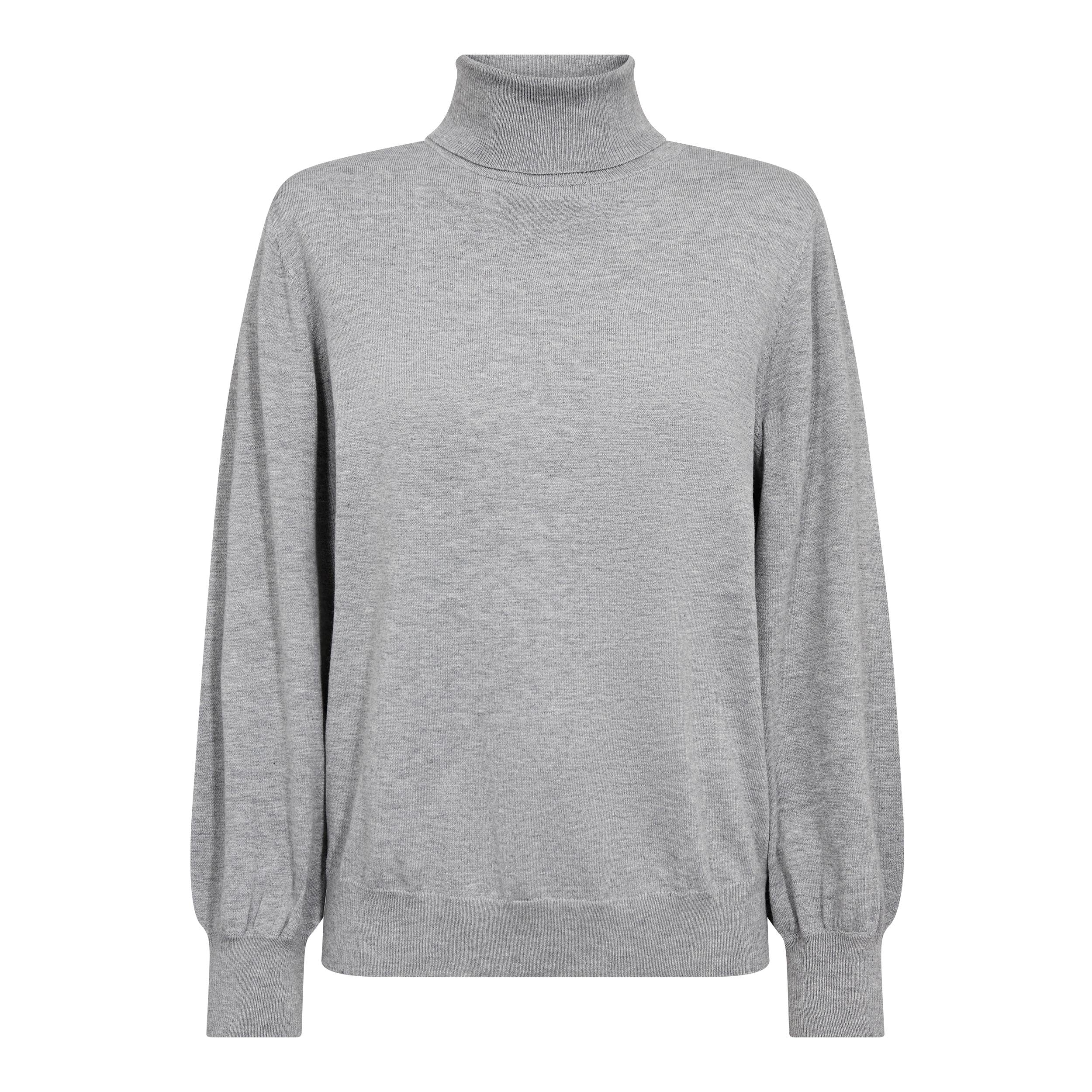 Corycc Padded Roll-Neck Knit in Grey Melange