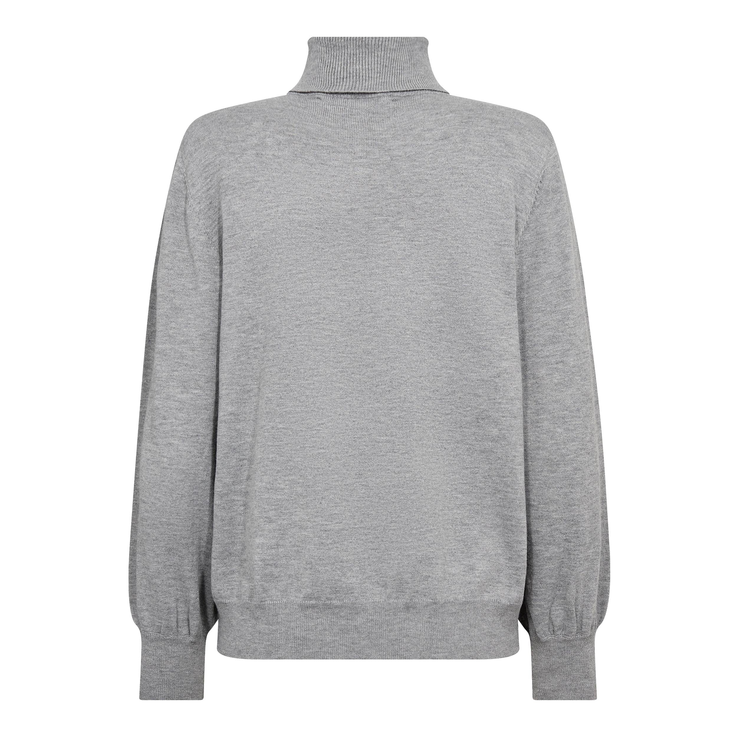 Corycc Padded Roll-Neck Knit in Grey Melange