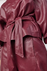 Gittcc Funnel Neck Blouse in Berry Red