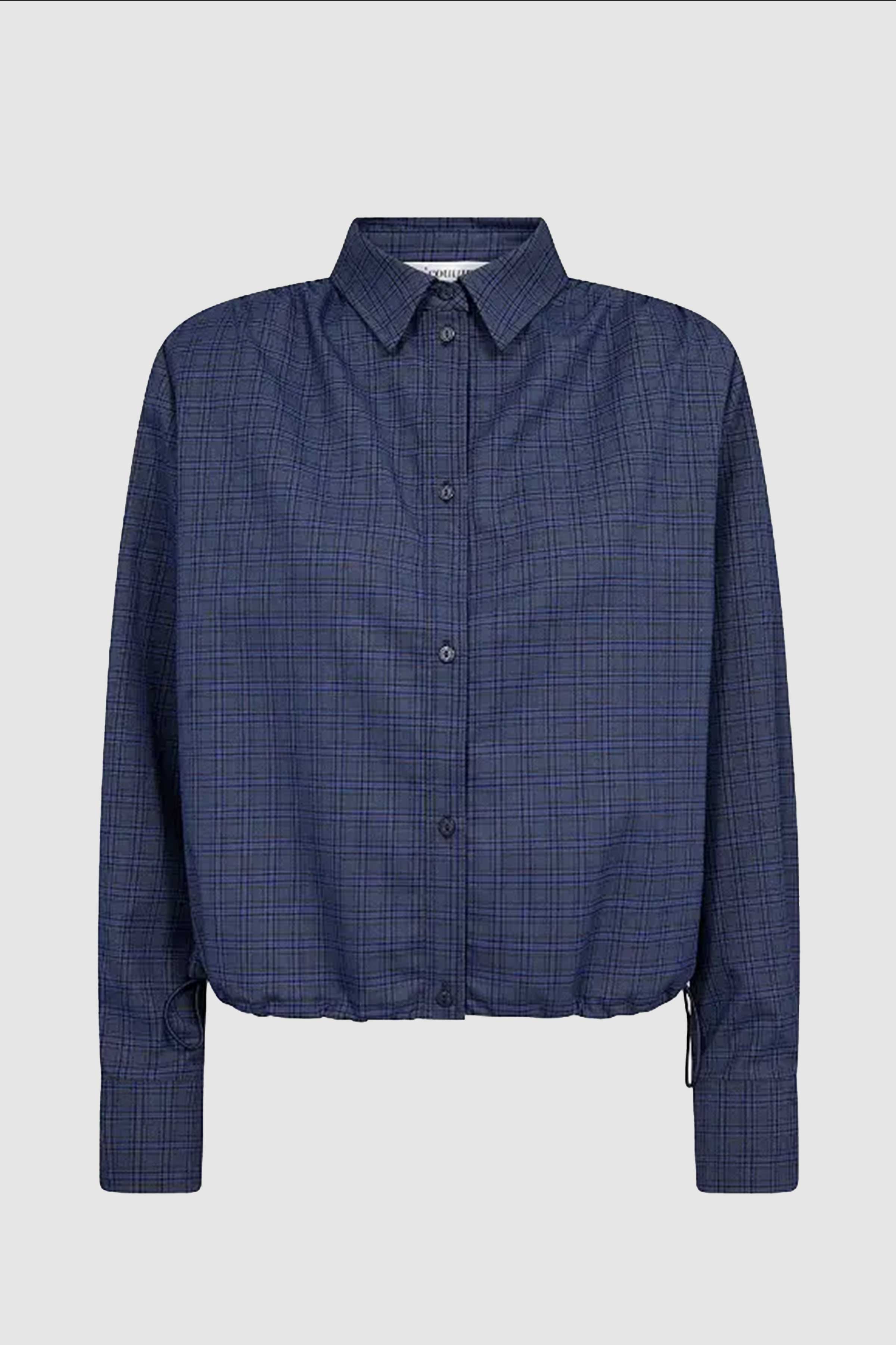 Daxtercc Check Pleat Shirt in New Blue