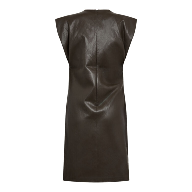 Gittcc Pleat Dress in Dark Brown
