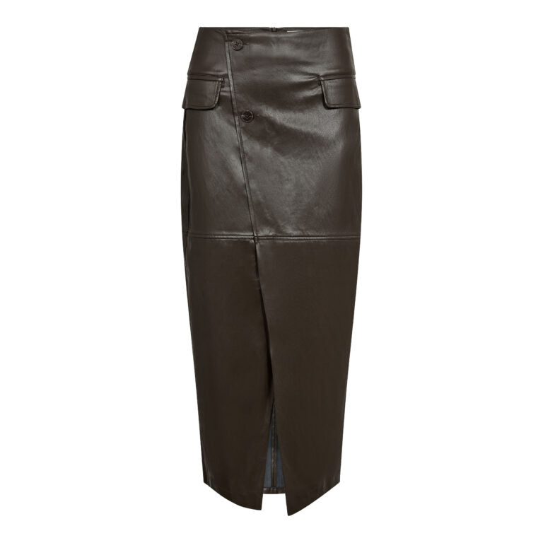 Gittcc Asymmetric Skirt in Dark Brown