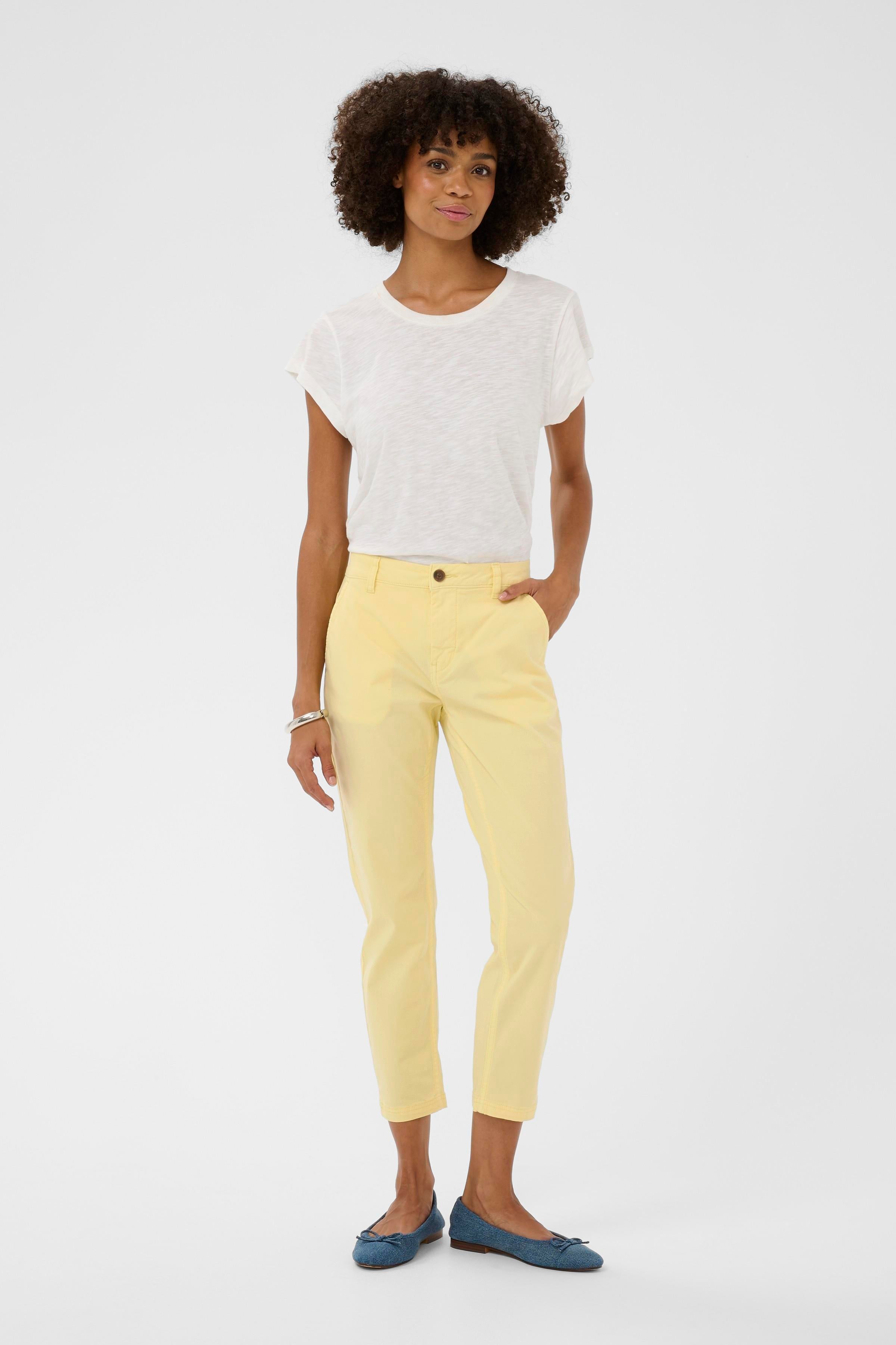 Brita Cropped Pants in Lemon Meringue