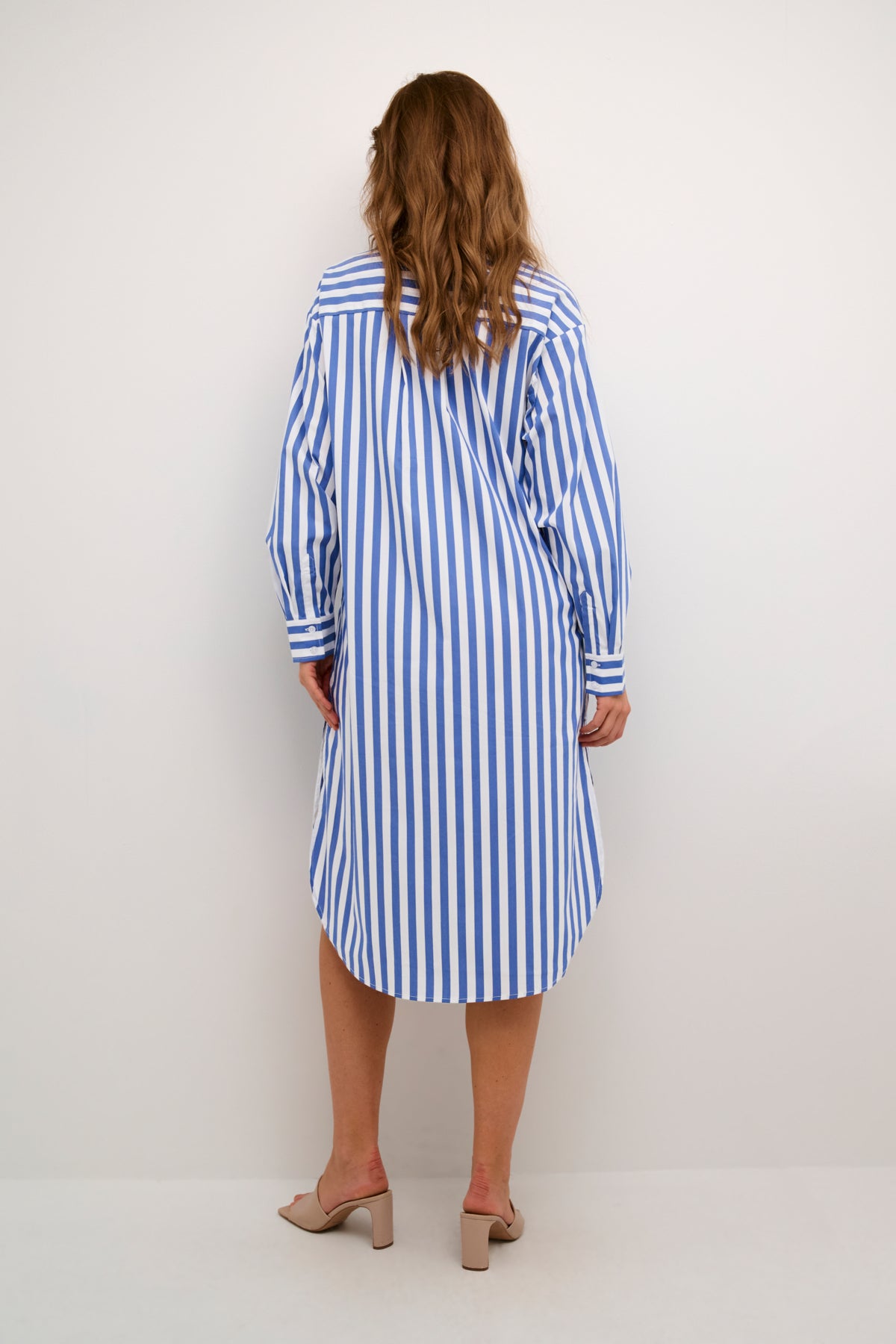 Regina Shirt Dress in Blue/White Stripe