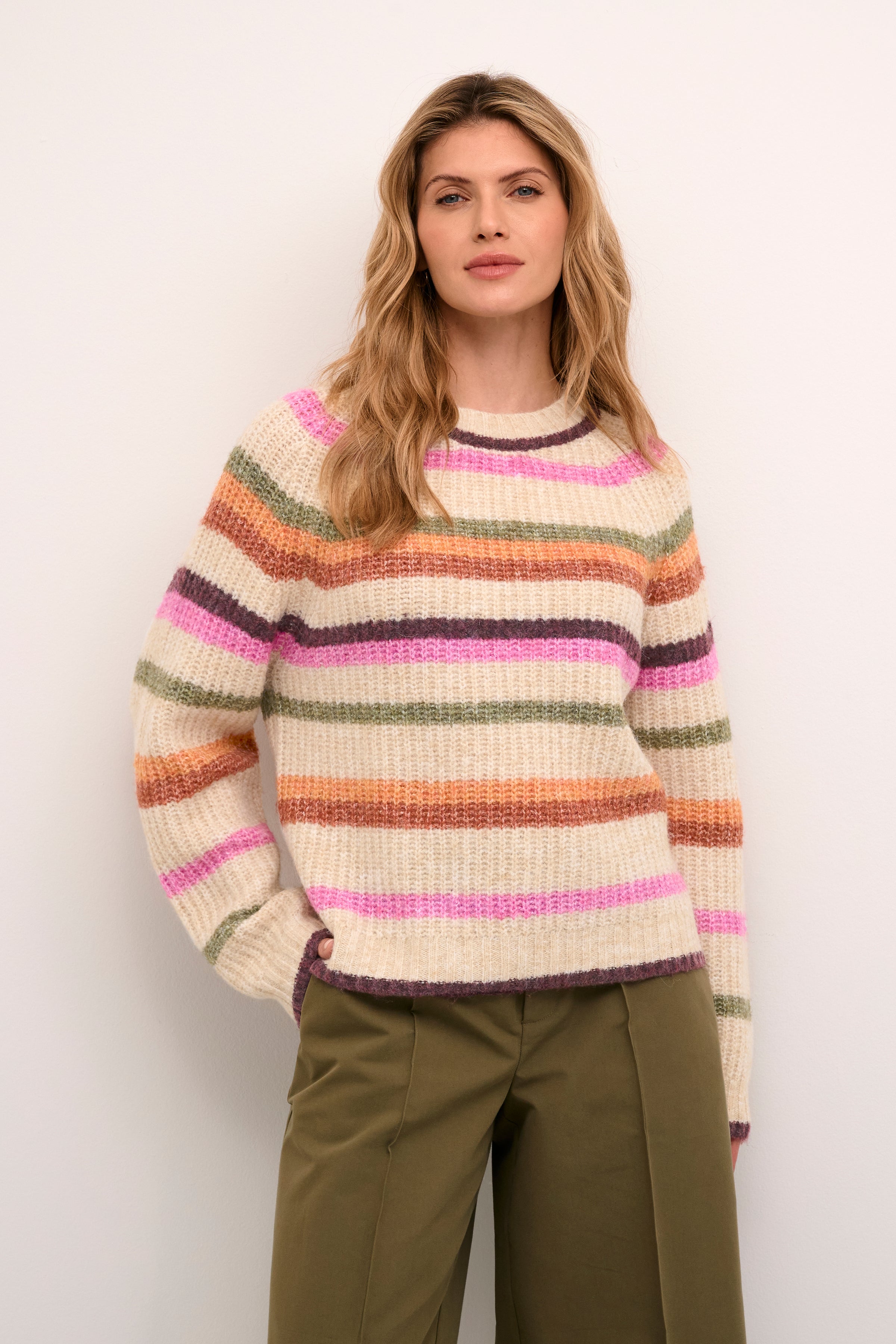 Pinto Kimmy Pullover in Sand with Stripes