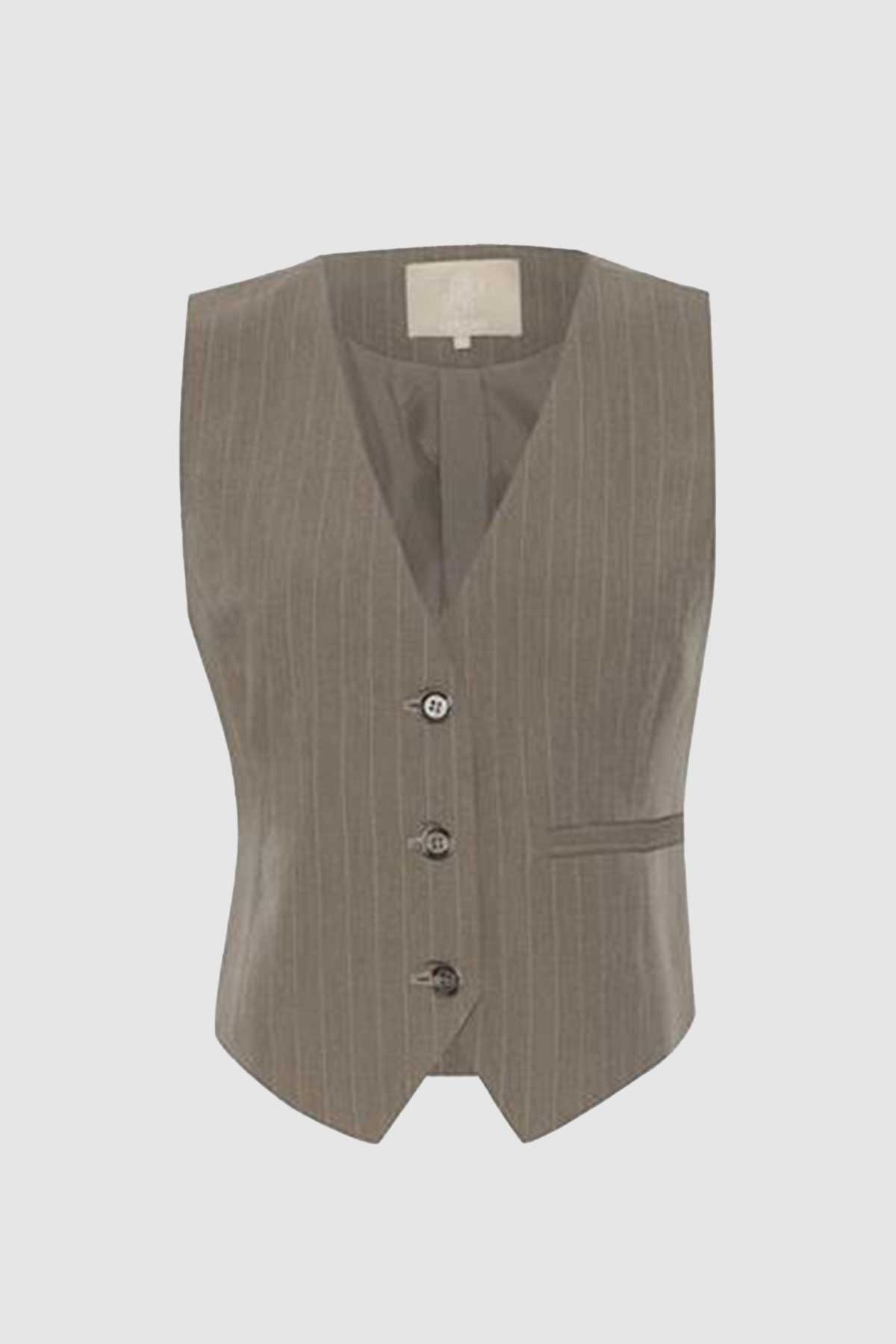 Annamary Waistcoat in Timber Wolf