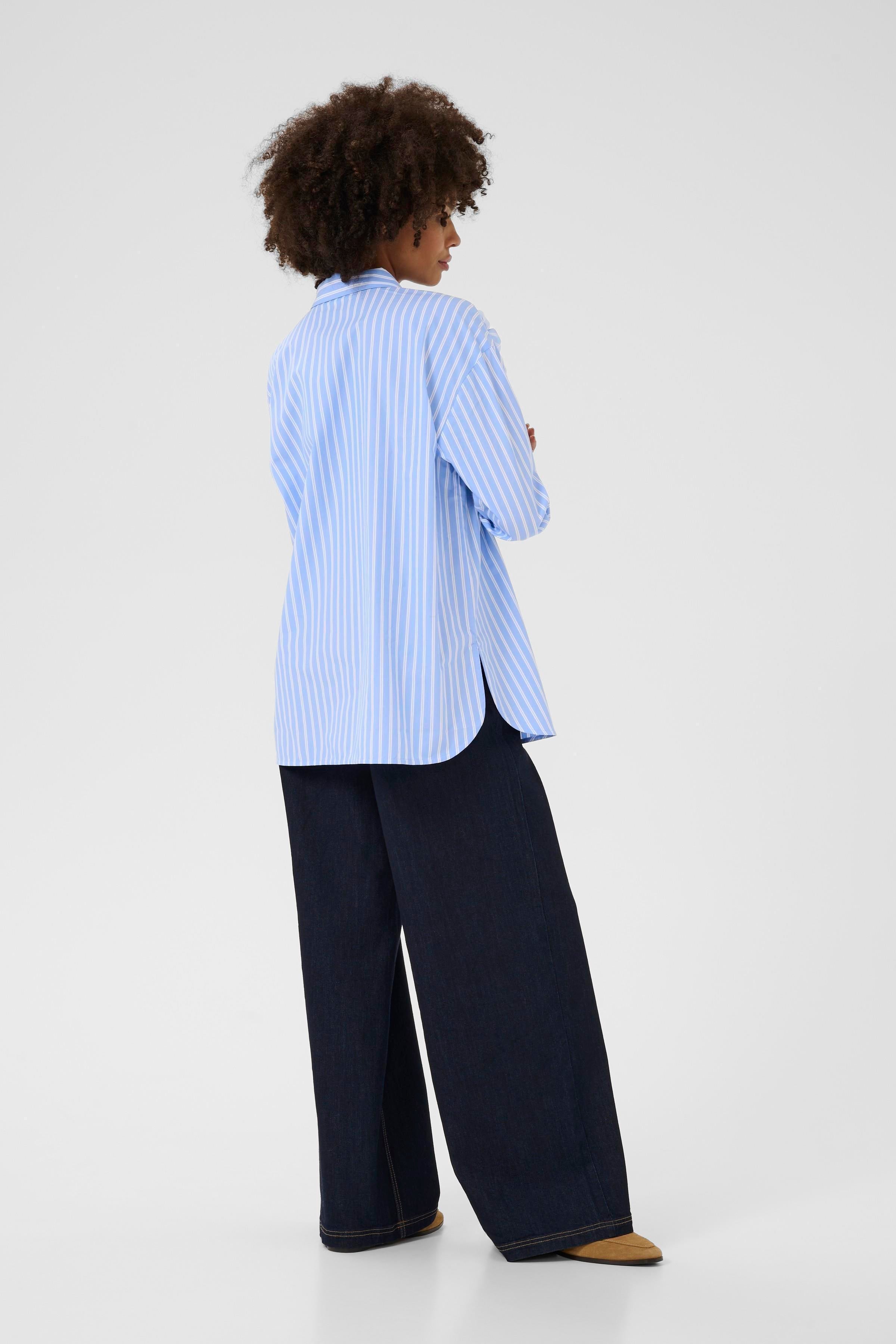 Lora Shirt in Blue/White Stripe