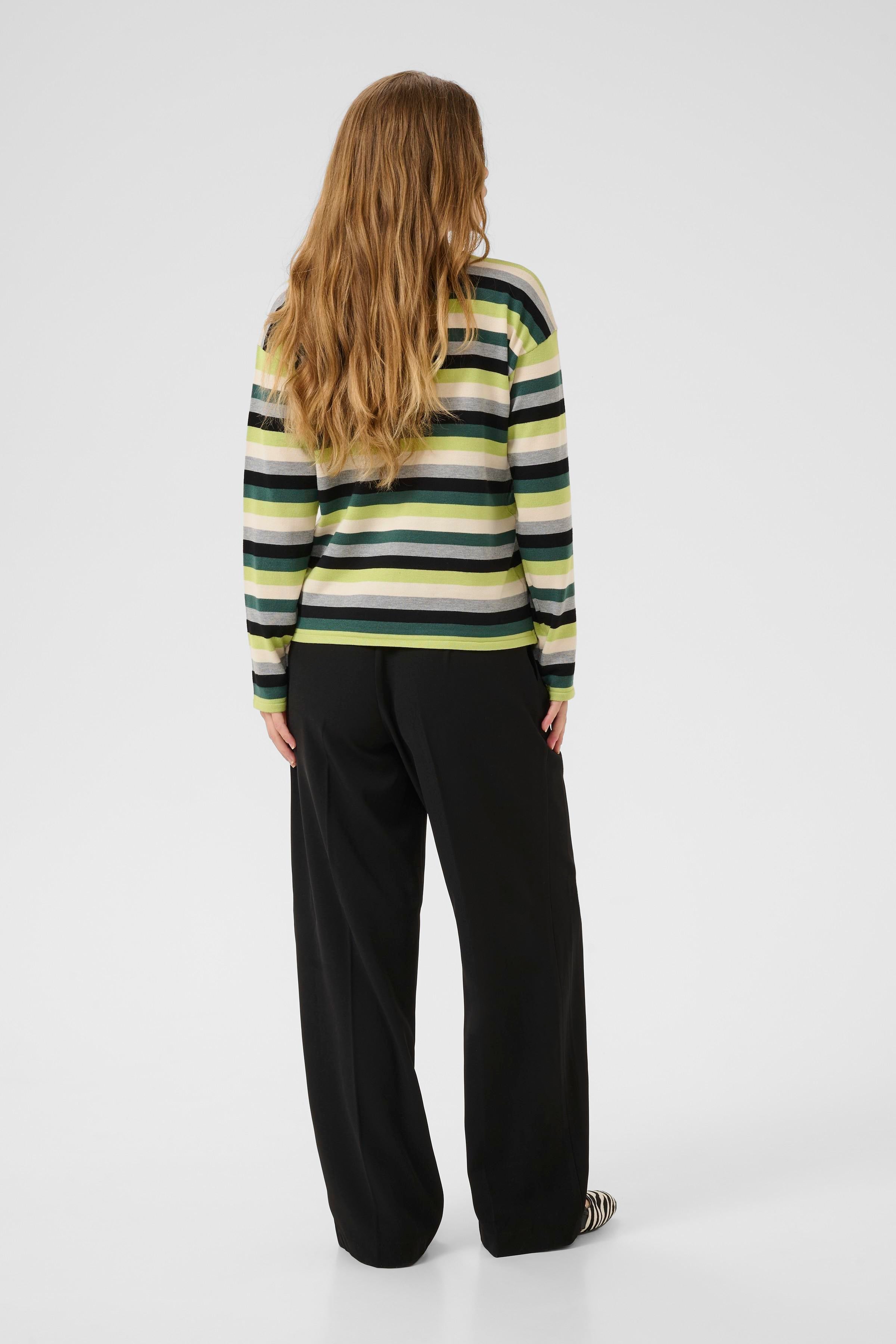Iai Annemarie Stripe Pullover in Riffle Green Multi