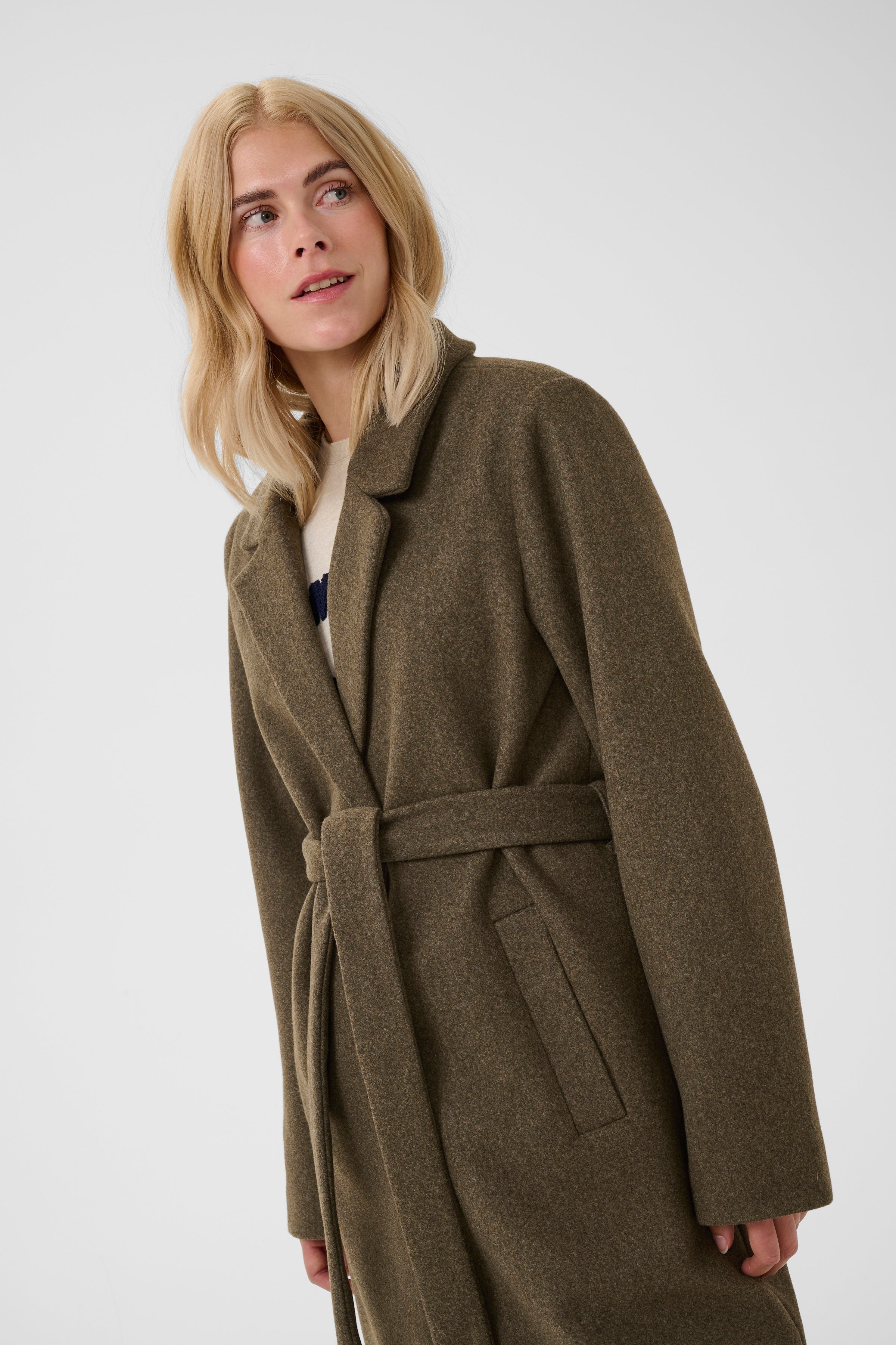 Palona Coat in Olive Night Melange