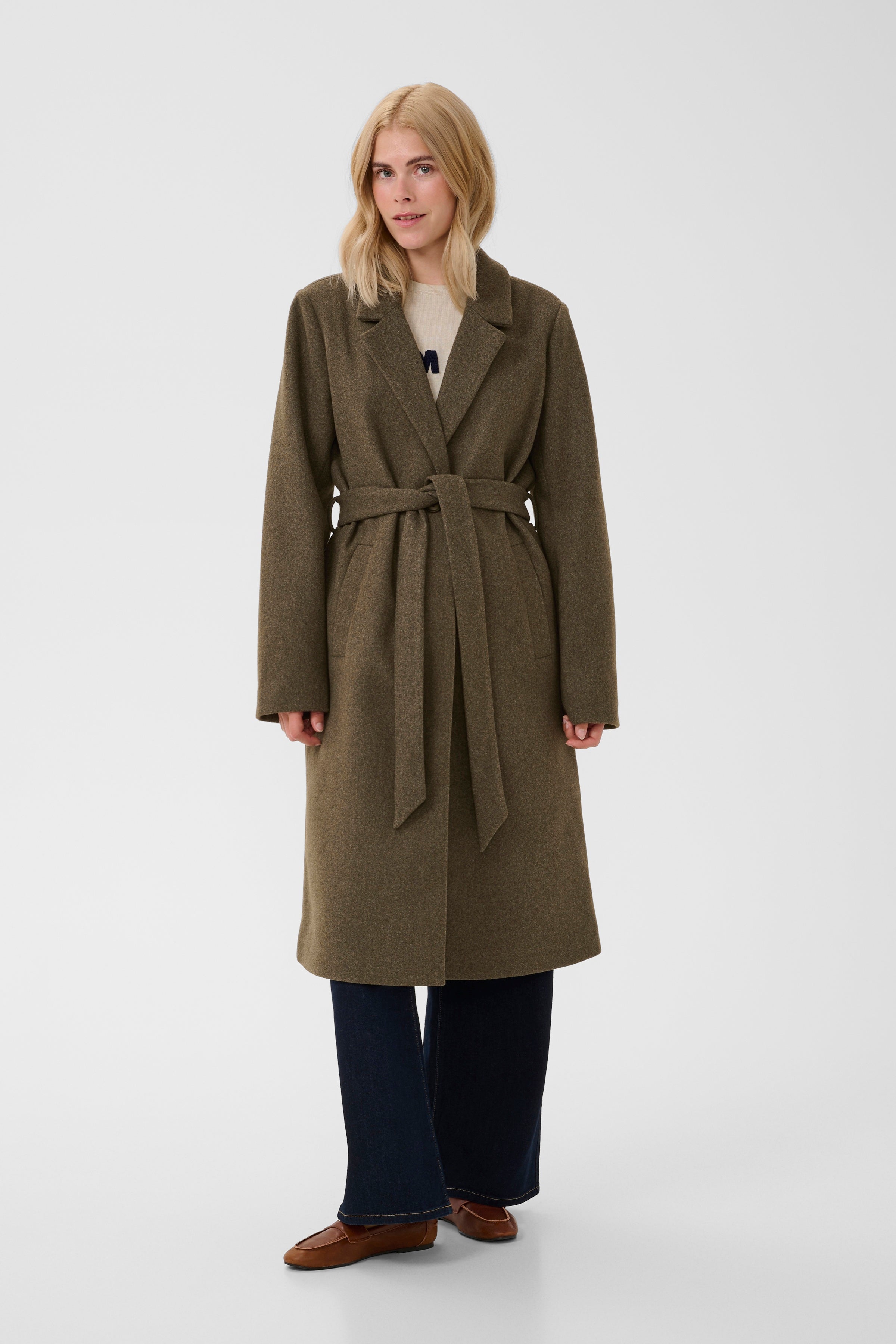 Palona Coat in Olive Night Melange