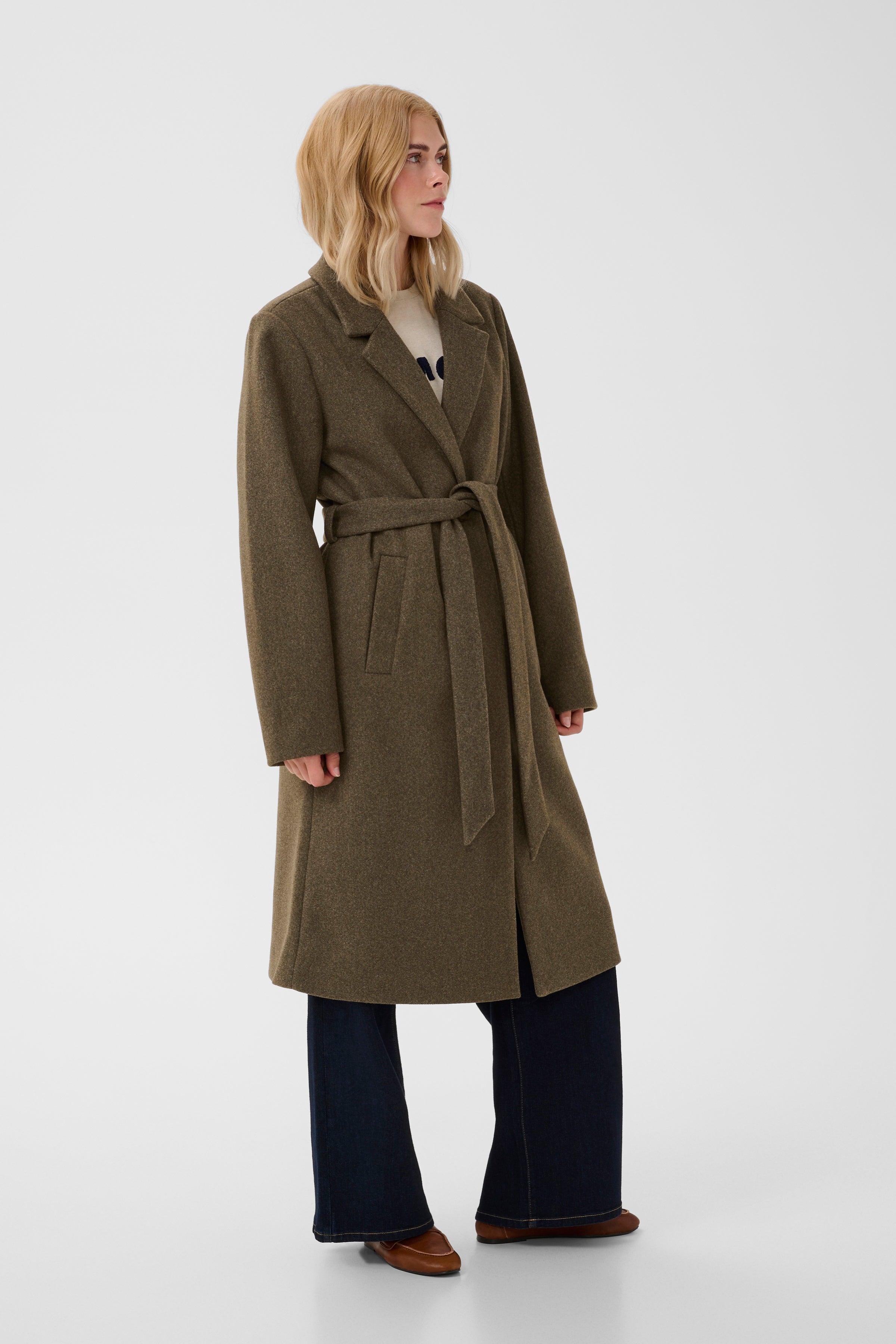 Palona Coat in Olive Night Melange