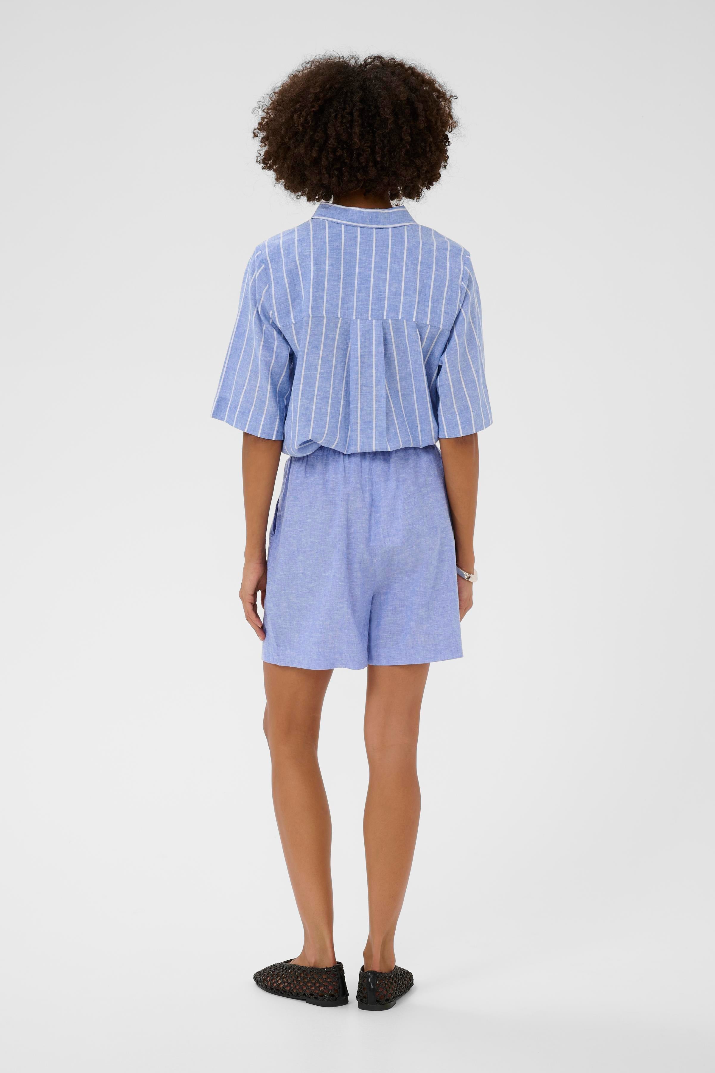 Arletty Shorts in Powder Blue/Spring Gardenia