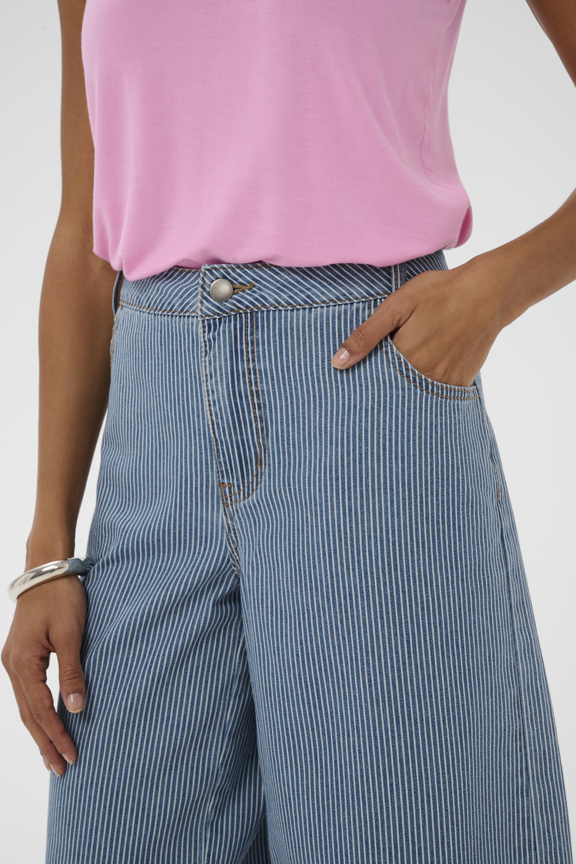 Ayna City Shorts in Blue/White Stripe