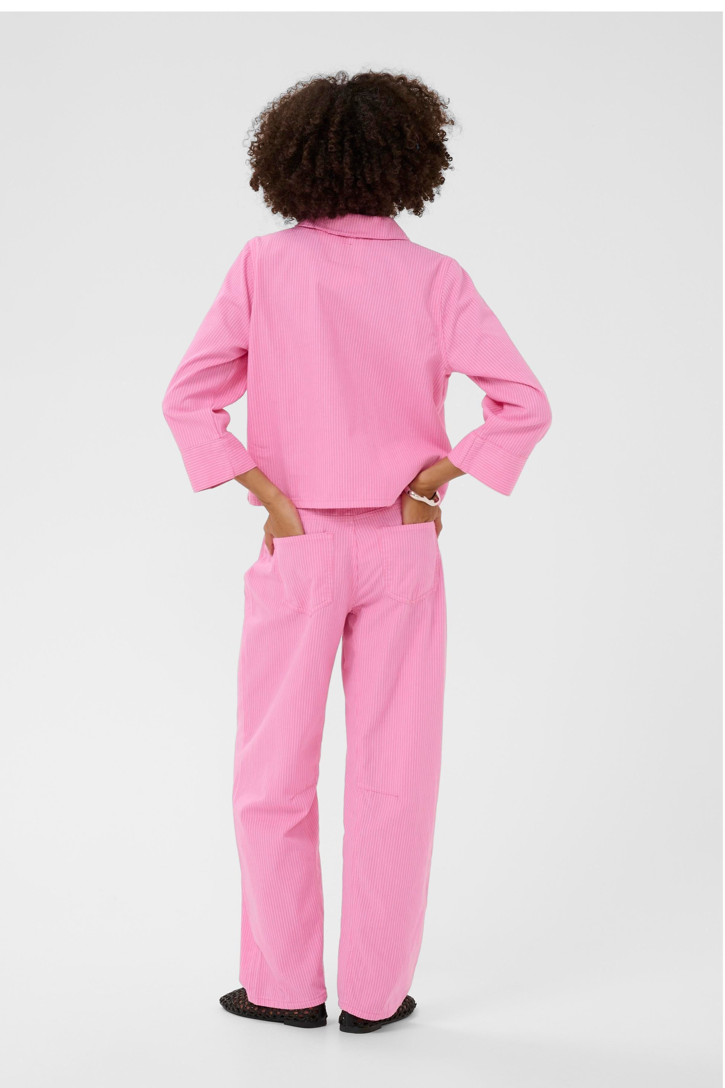 Ayna Shirtjacket in Pink Stripe