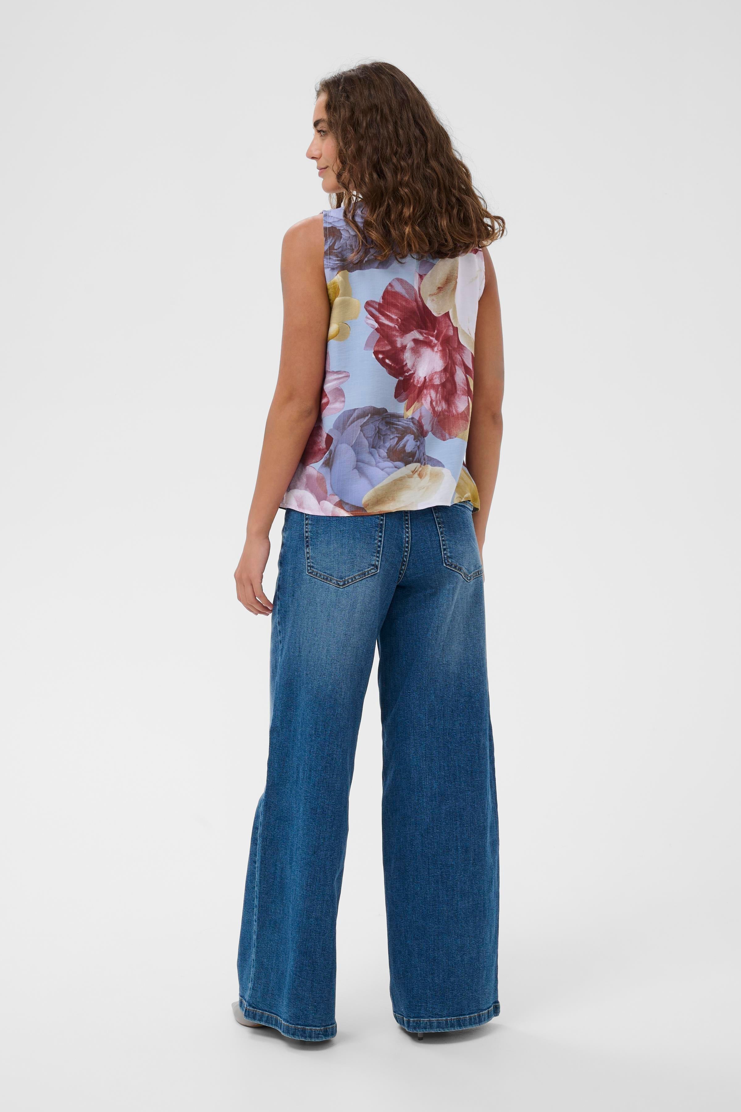 Magna Greece Top in Blue//Pink/Yellow Flower