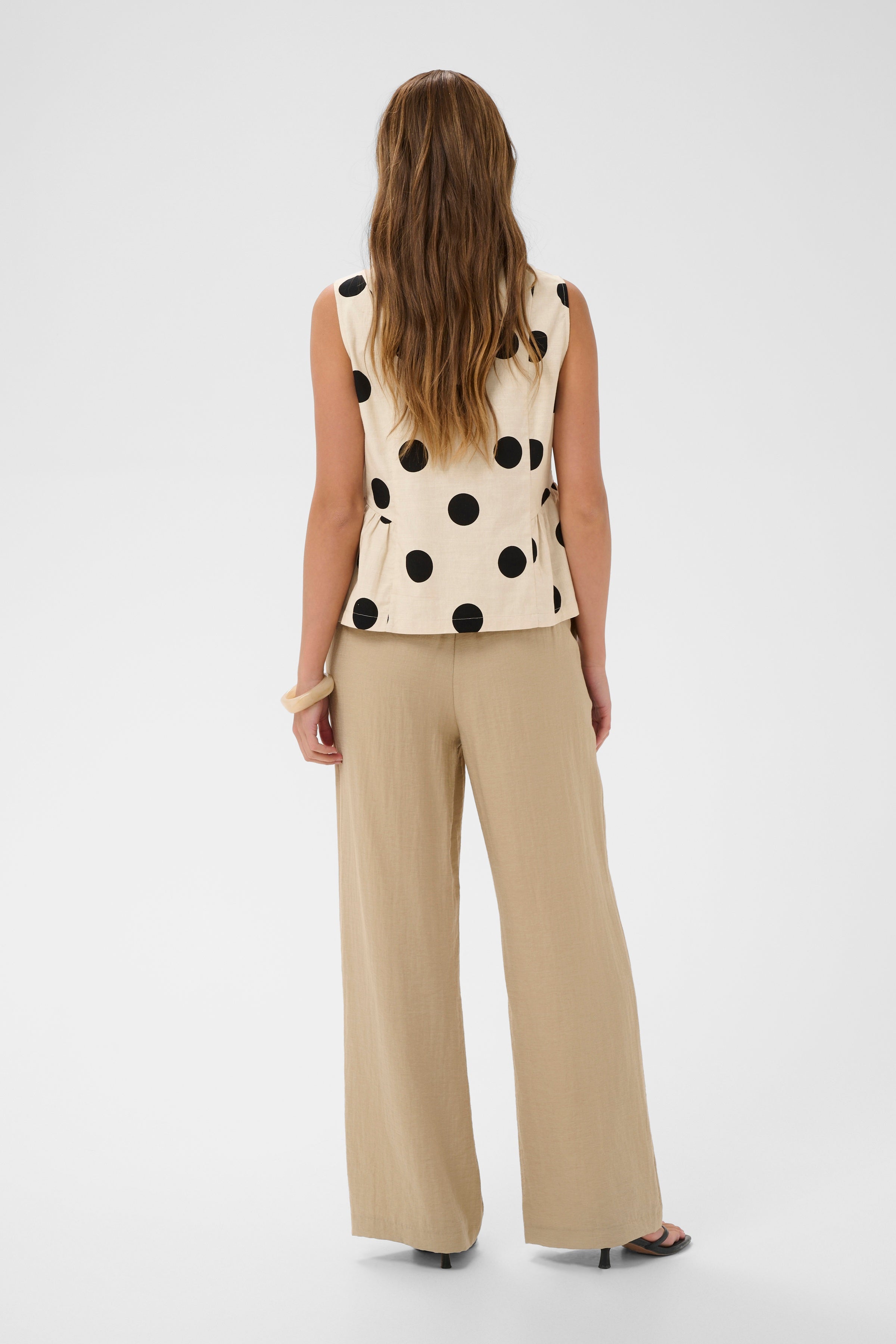 Tika Top in Whitecap/Black Dot