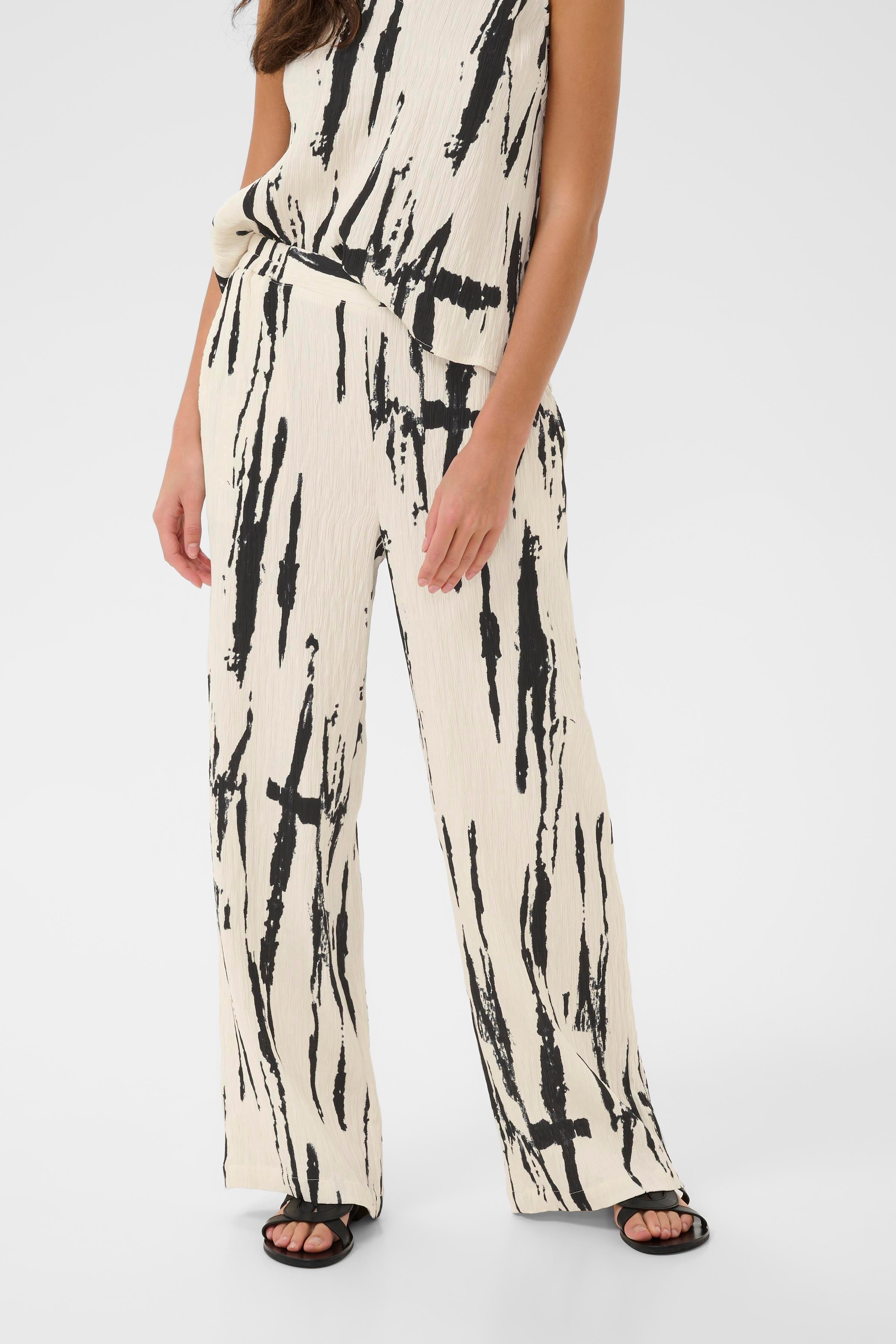 Ora Pants in White/Black Mix