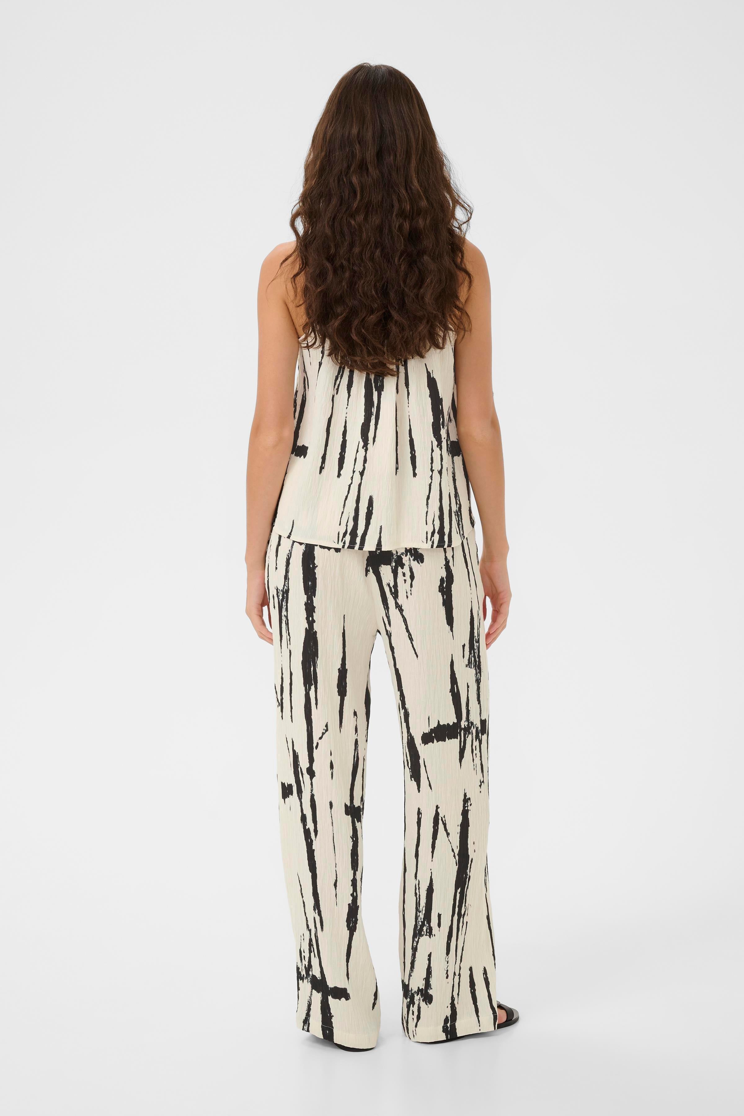 Ora Strap Top in White/Black Mix
