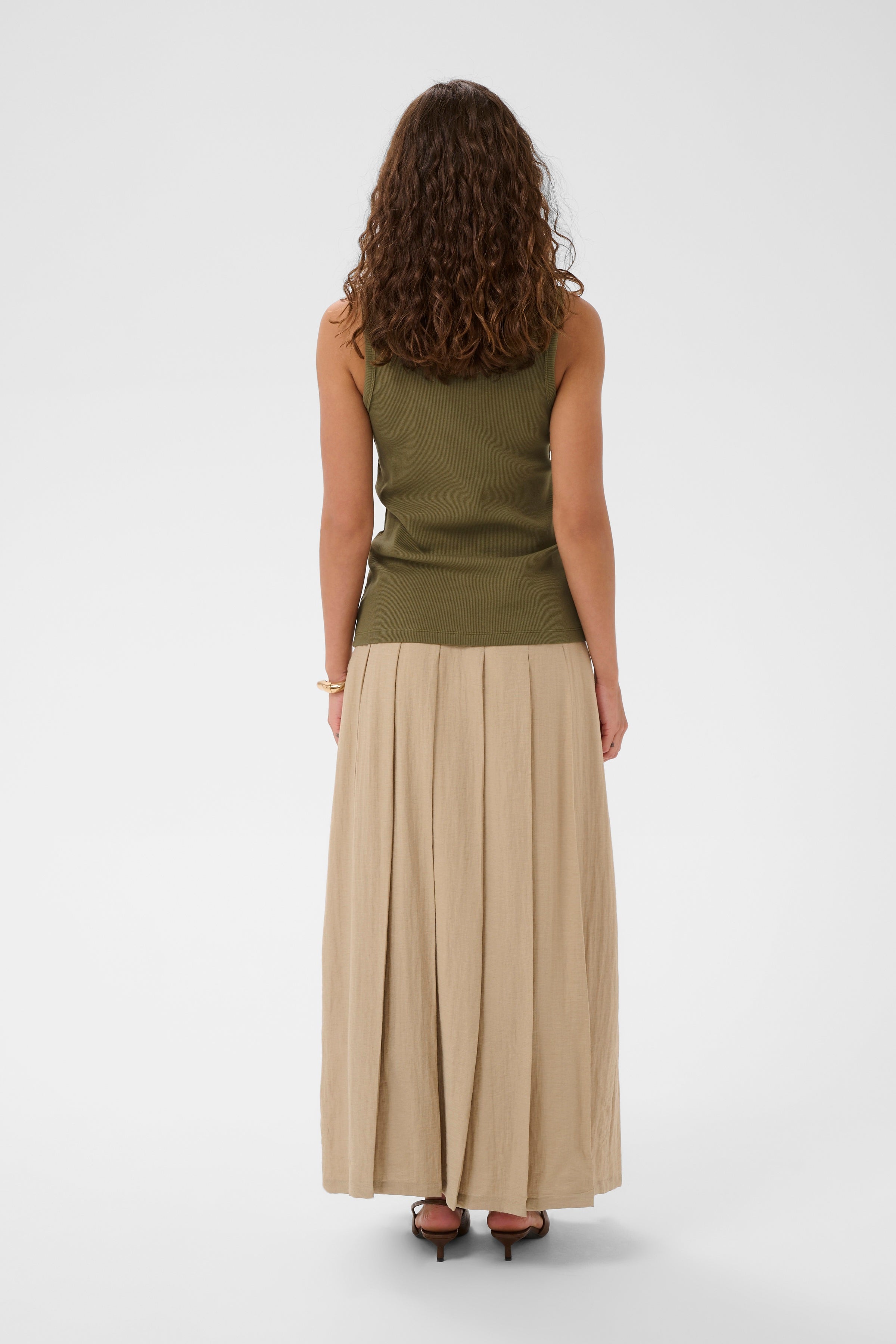 Alyssa Rib Tank Top in Dusky Green