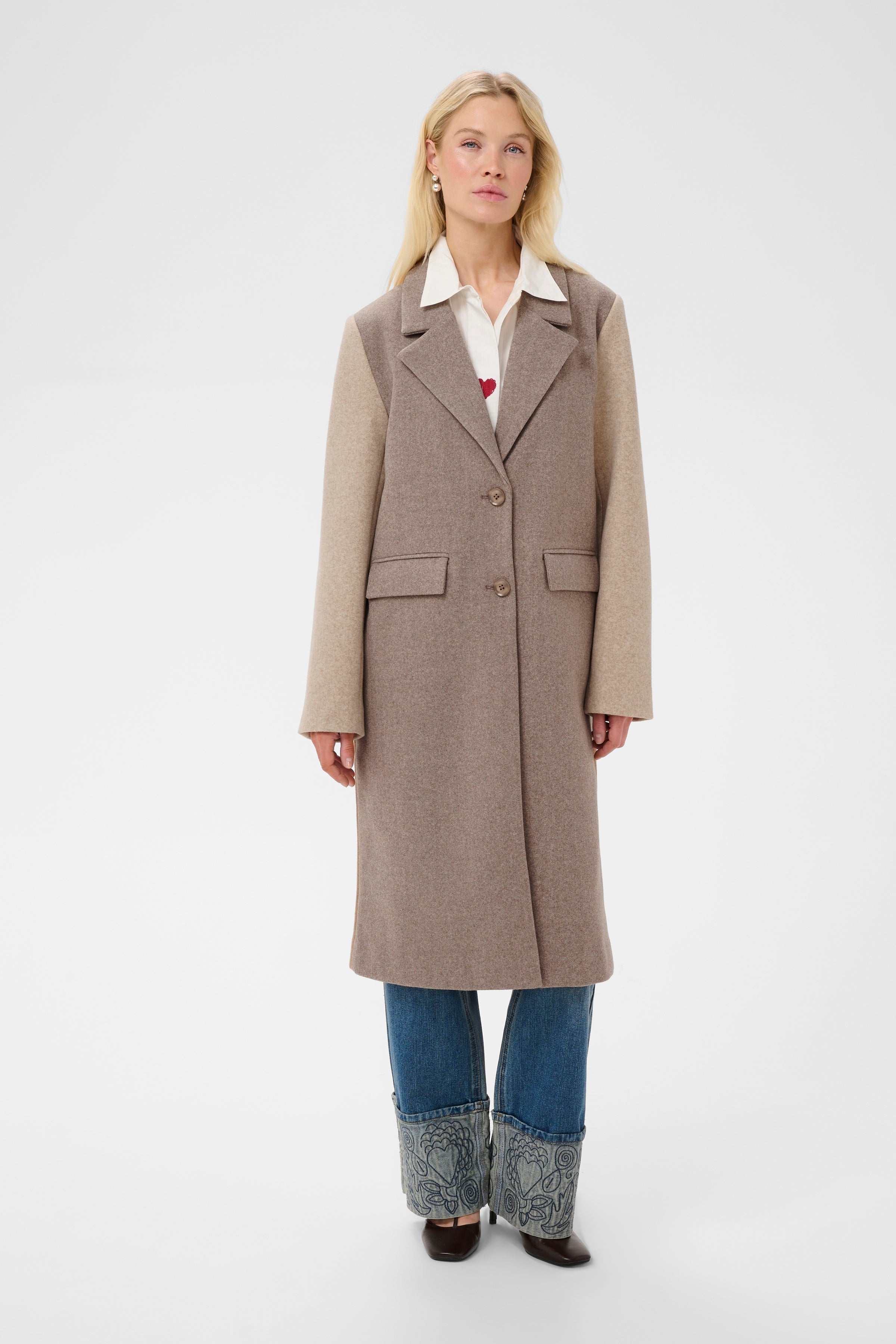 Rivala Palona Long Coat in Dune Mix