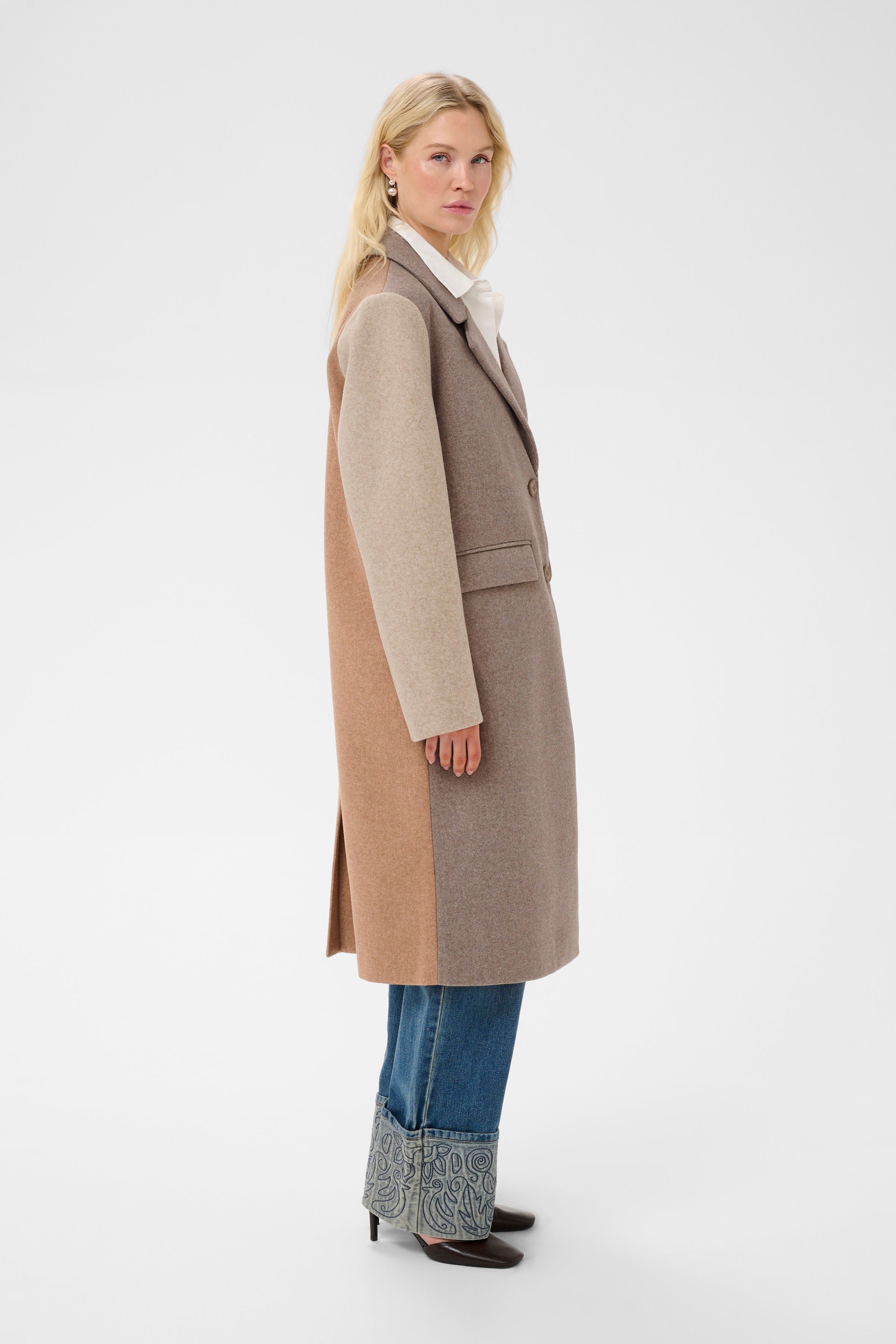 Rivala Palona Long Coat in Dune Mix