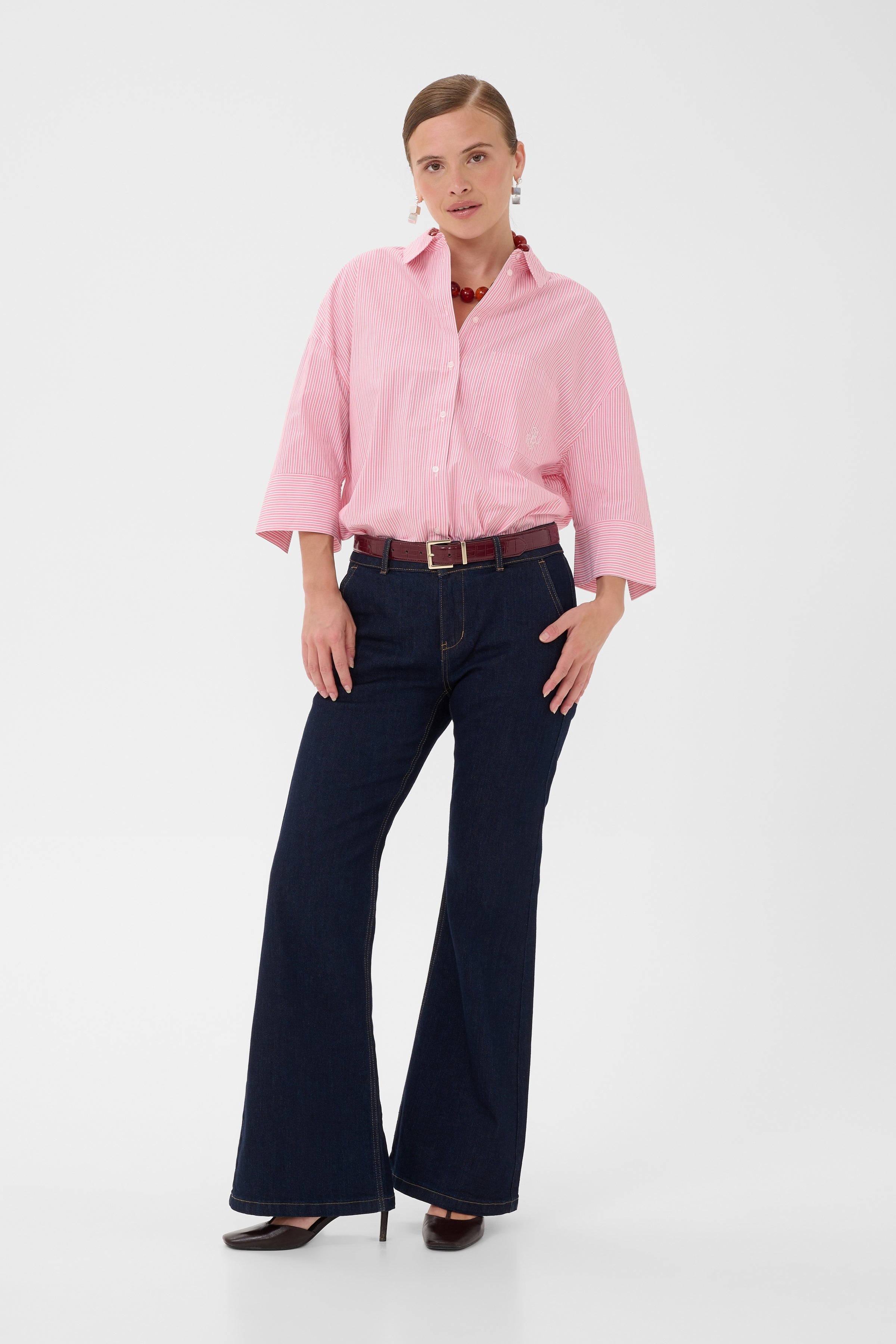 Mimi Shirt in Pink/Red Stripe