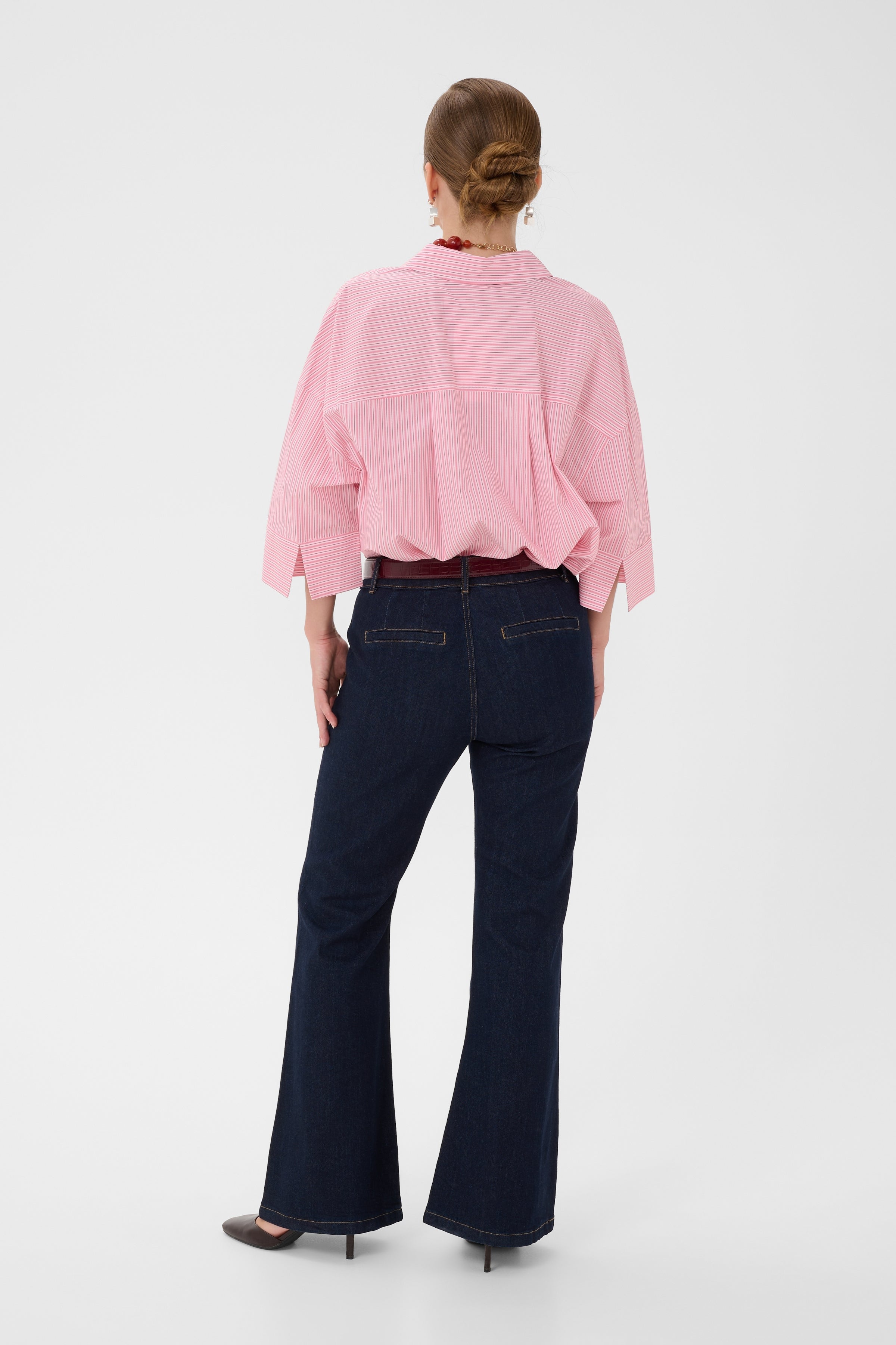 Mimi Shirt in Pink/Red Stripe