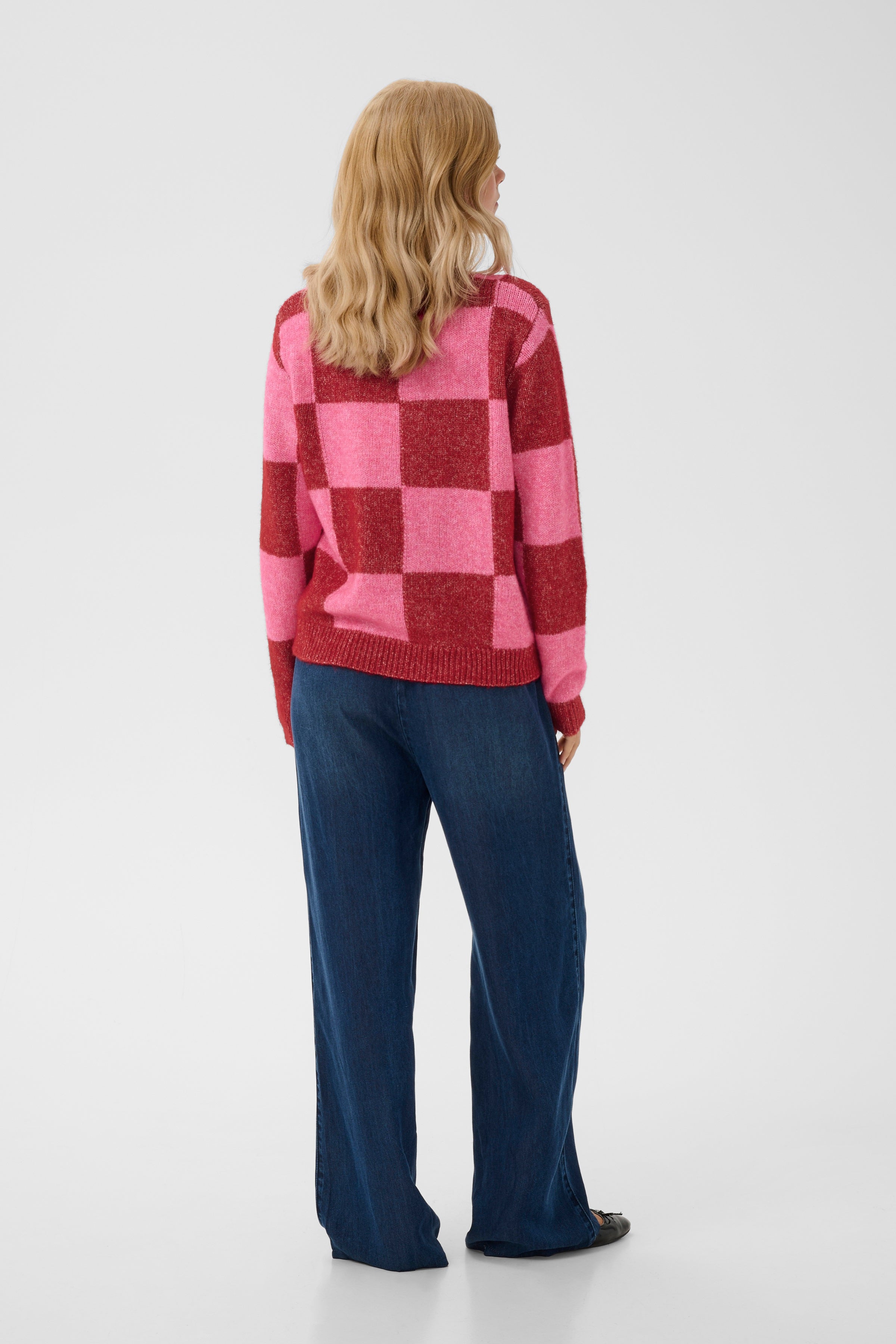 Nimba Kimmy Pullover in Rio Red/Pink Check