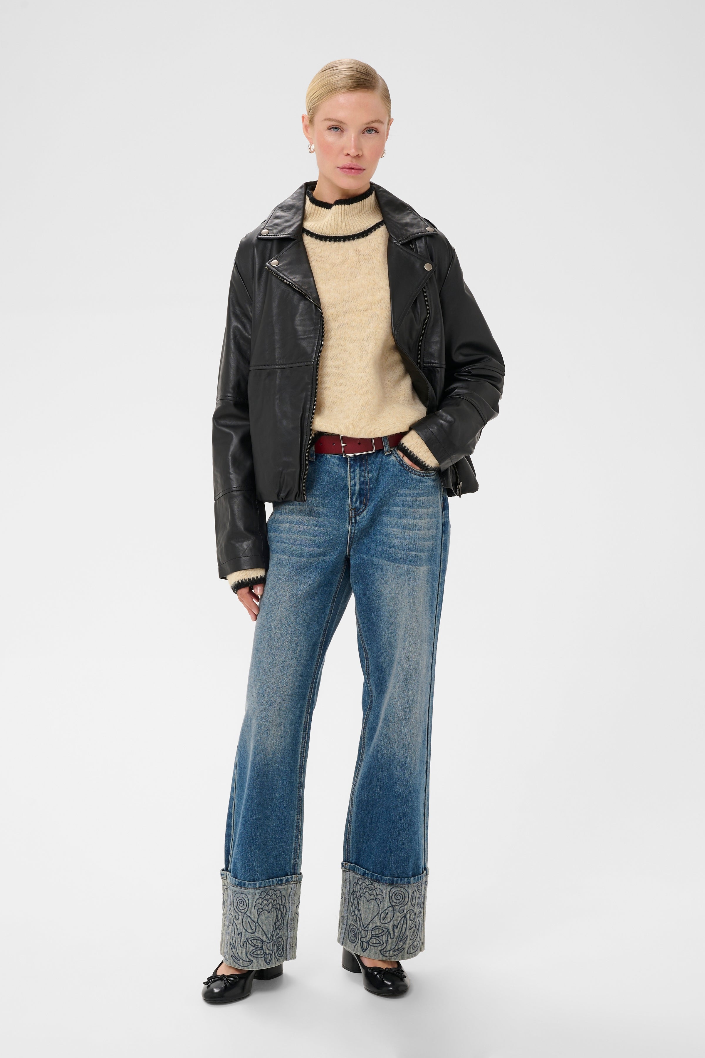 Jia Katrina Turtleneck in Whitecap Melange