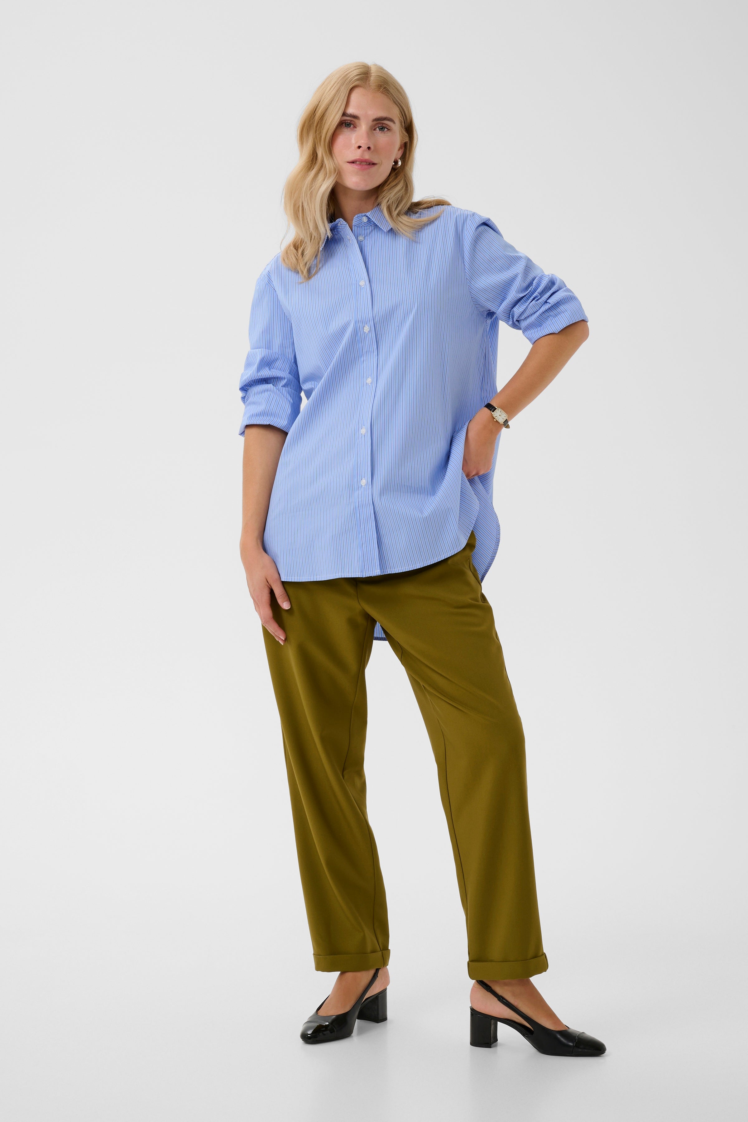 Ebony Shirt in Blue Stripe