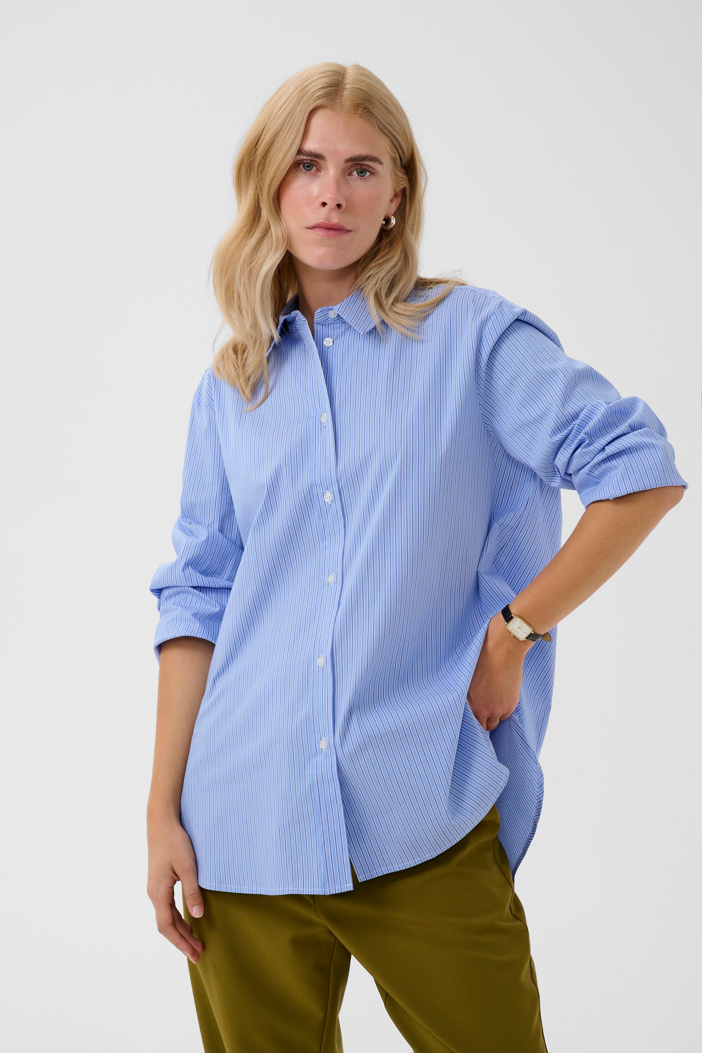 Ebony Shirt in Blue Stripe