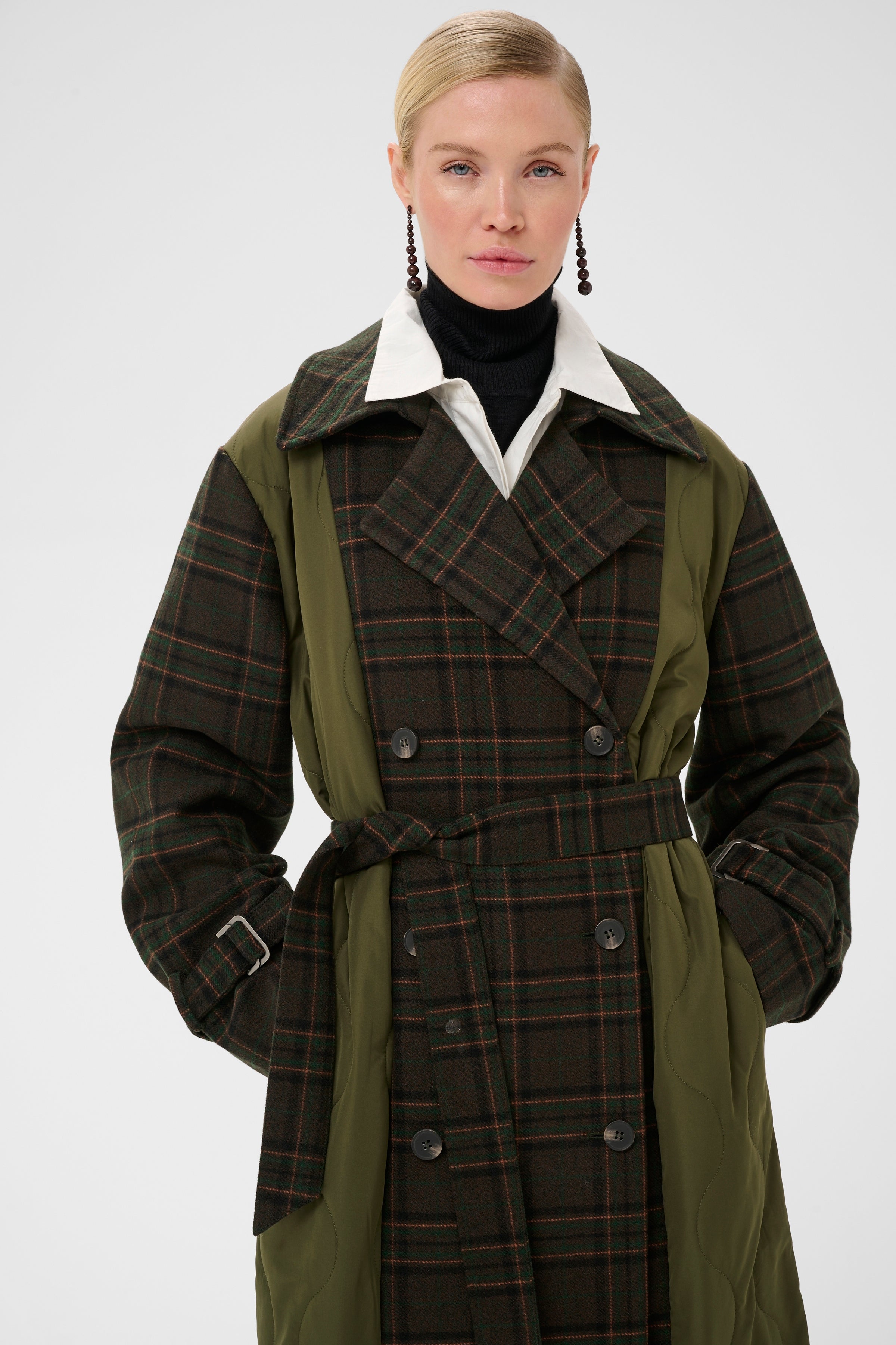 Parla Coat in Olive Night